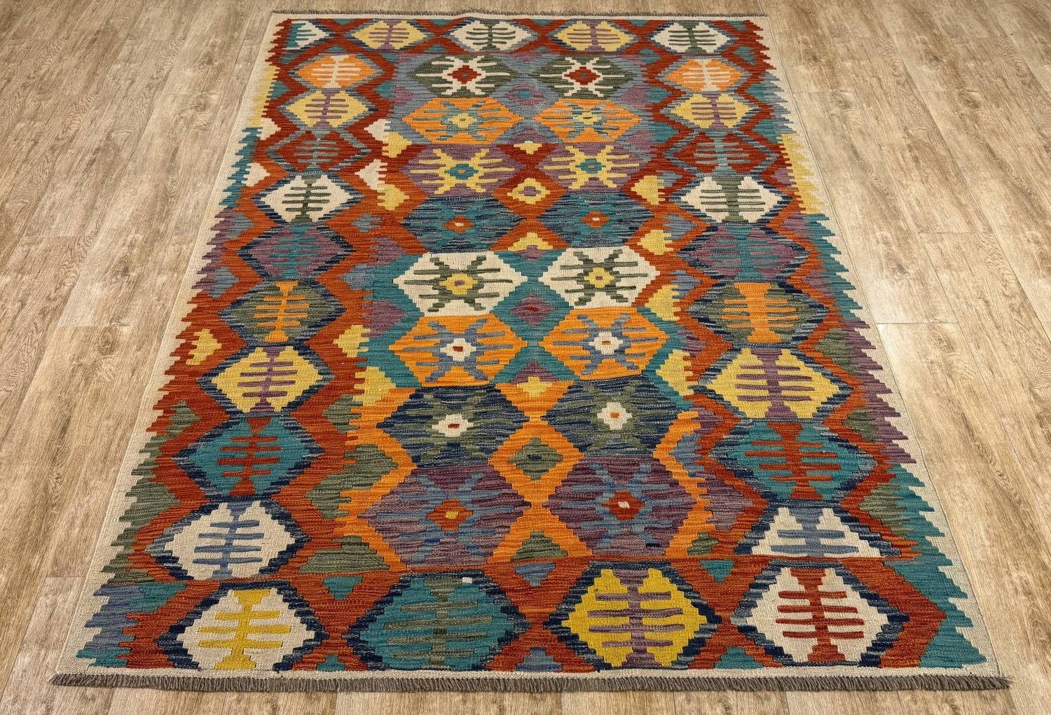 Rug Studios Teppich KELIM ORIGINAL HANDGEARBEITET IN AFGHANISTAN, Rechteckig, Höhe: 5 mm, Handgefertigt, 173 x 237 cm, Multi