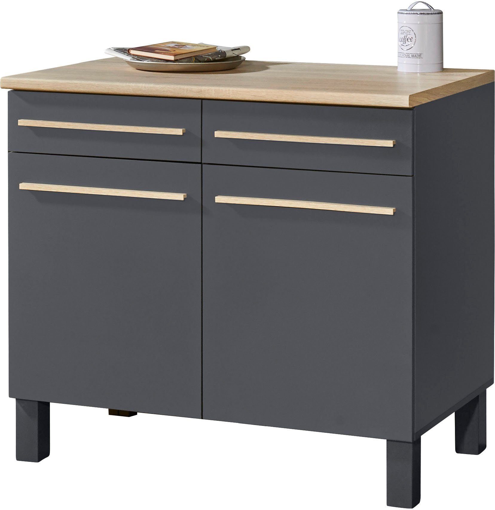 PREISBRECHER Unterschrank Benedicto in anthrazit / günstig online kaufen