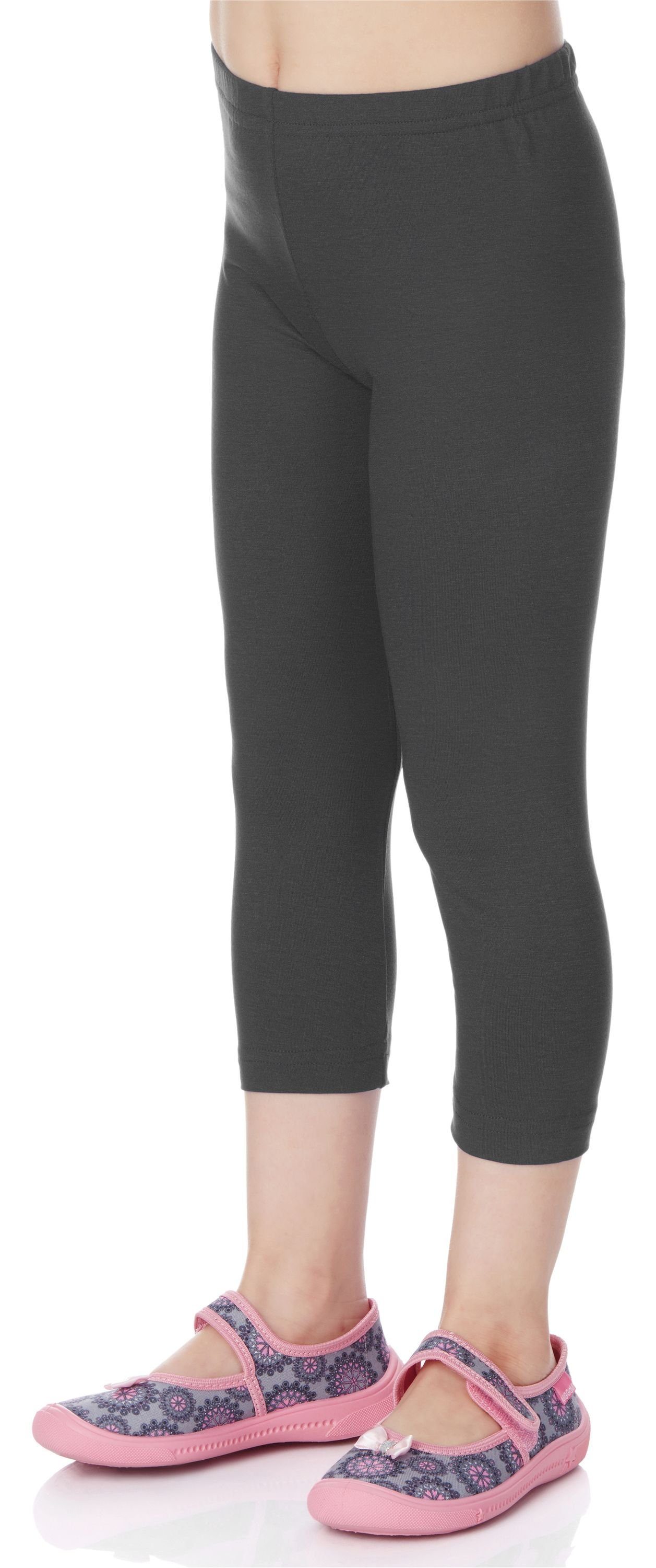 Merry Style Leggings Mädchen Capri aus Viskose Leggings 3/4 Bund Dunkelmelange MS10-131 (1-tlg) elastischer