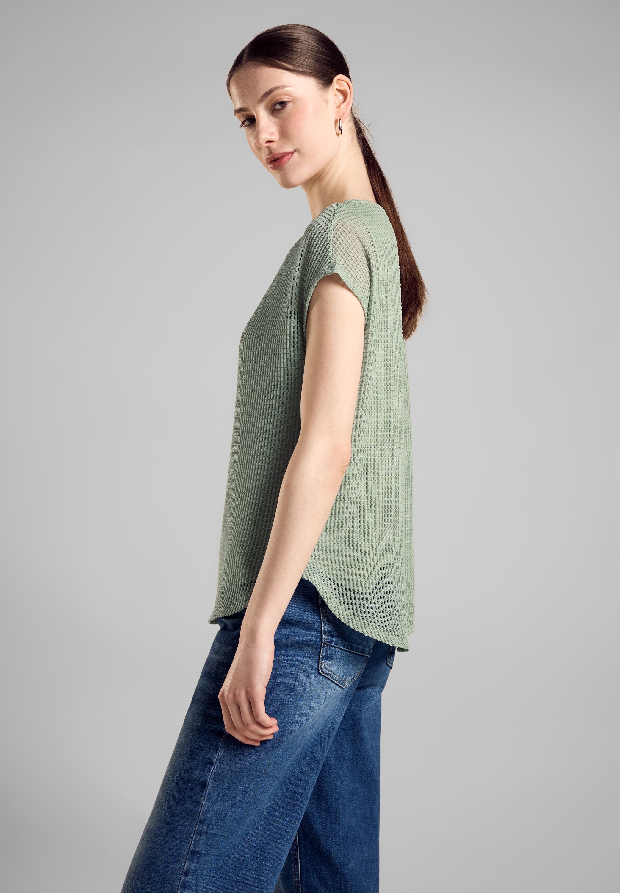 STREET ONE 2-in-1-Shirt mit Mesh Struktur günstig online kaufen