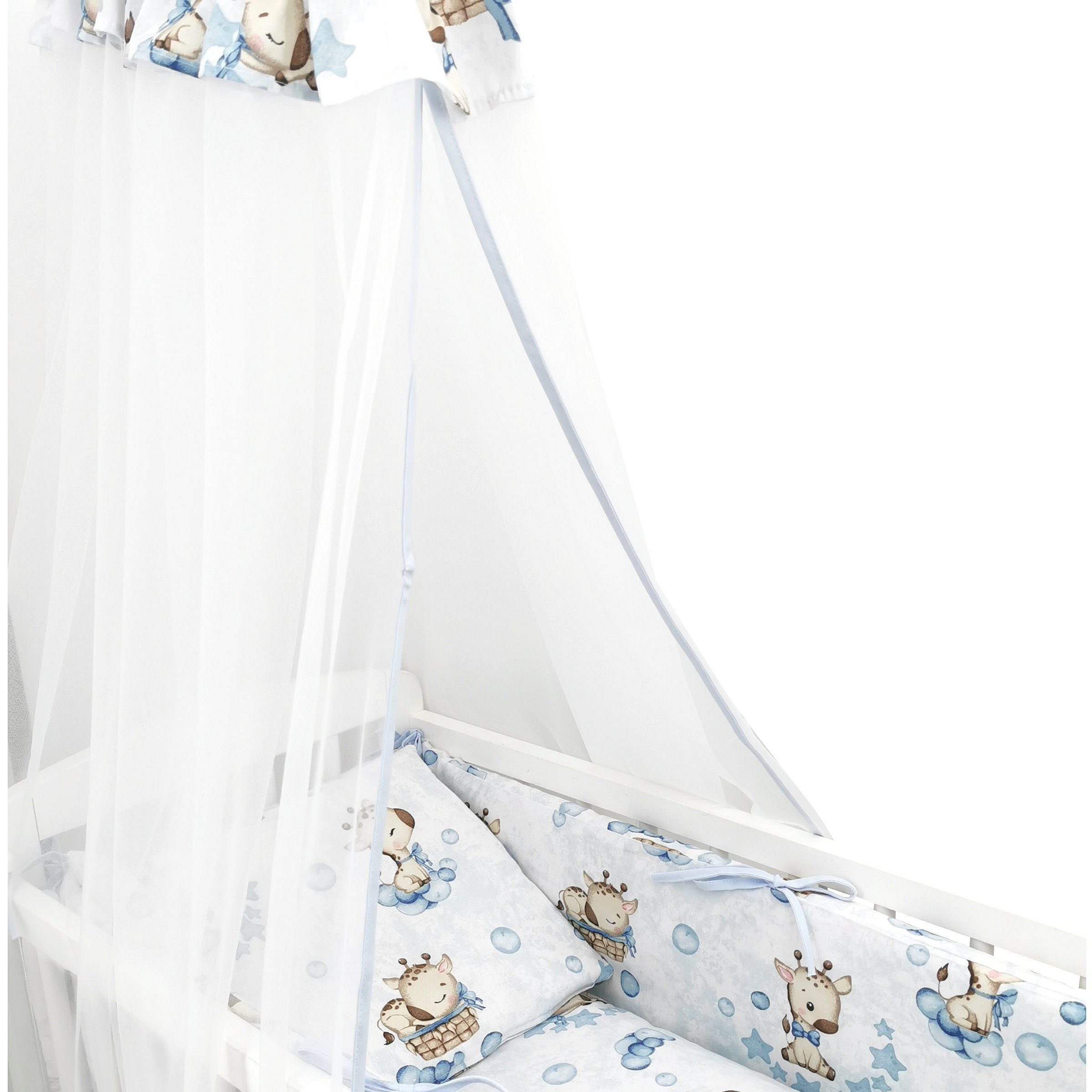 Babybettwäsche Baby Wiegenset Giraffe Blau