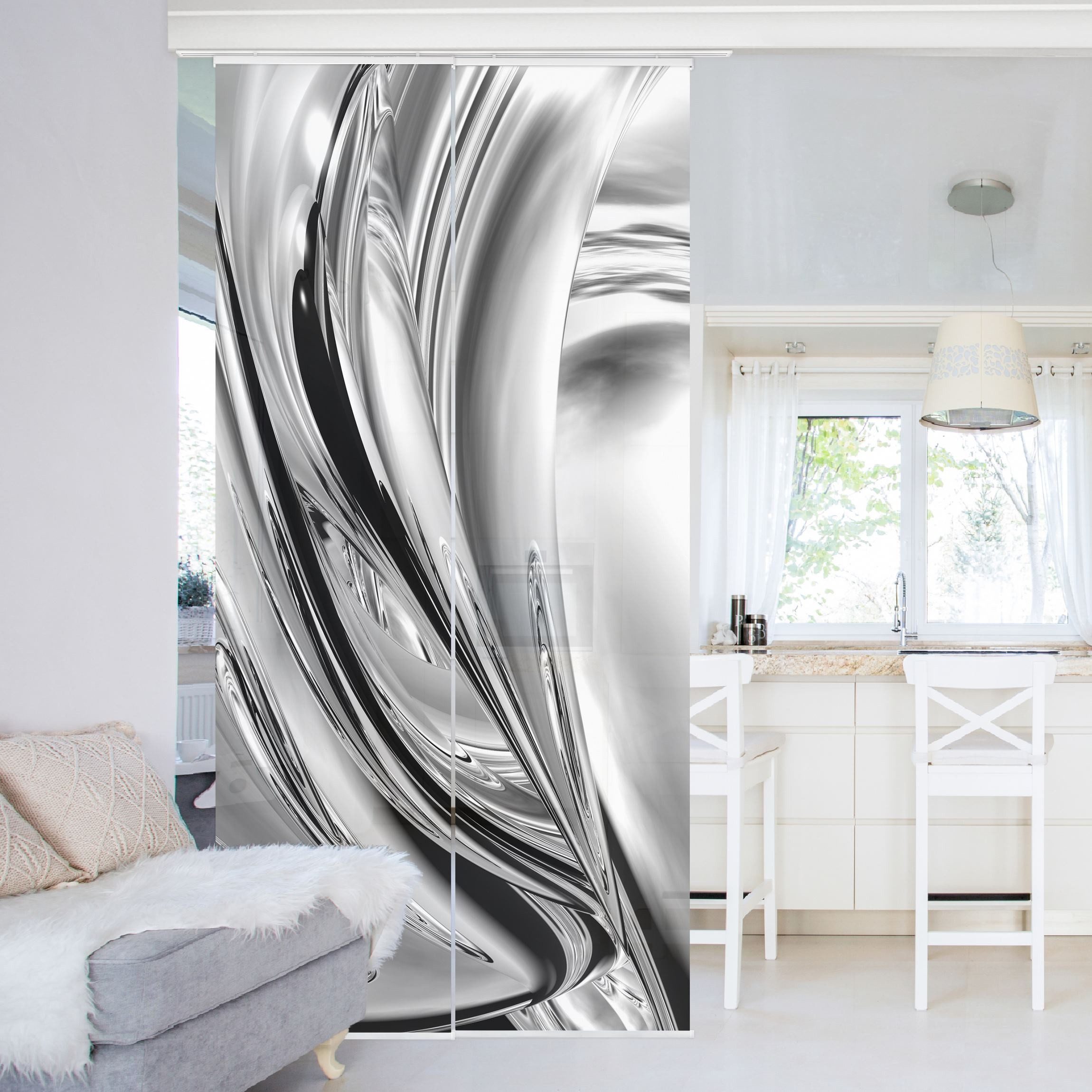 Bilderdepot24 Schiebegardine modern Flächenvorhang blickdicht Lights günstig online kaufen