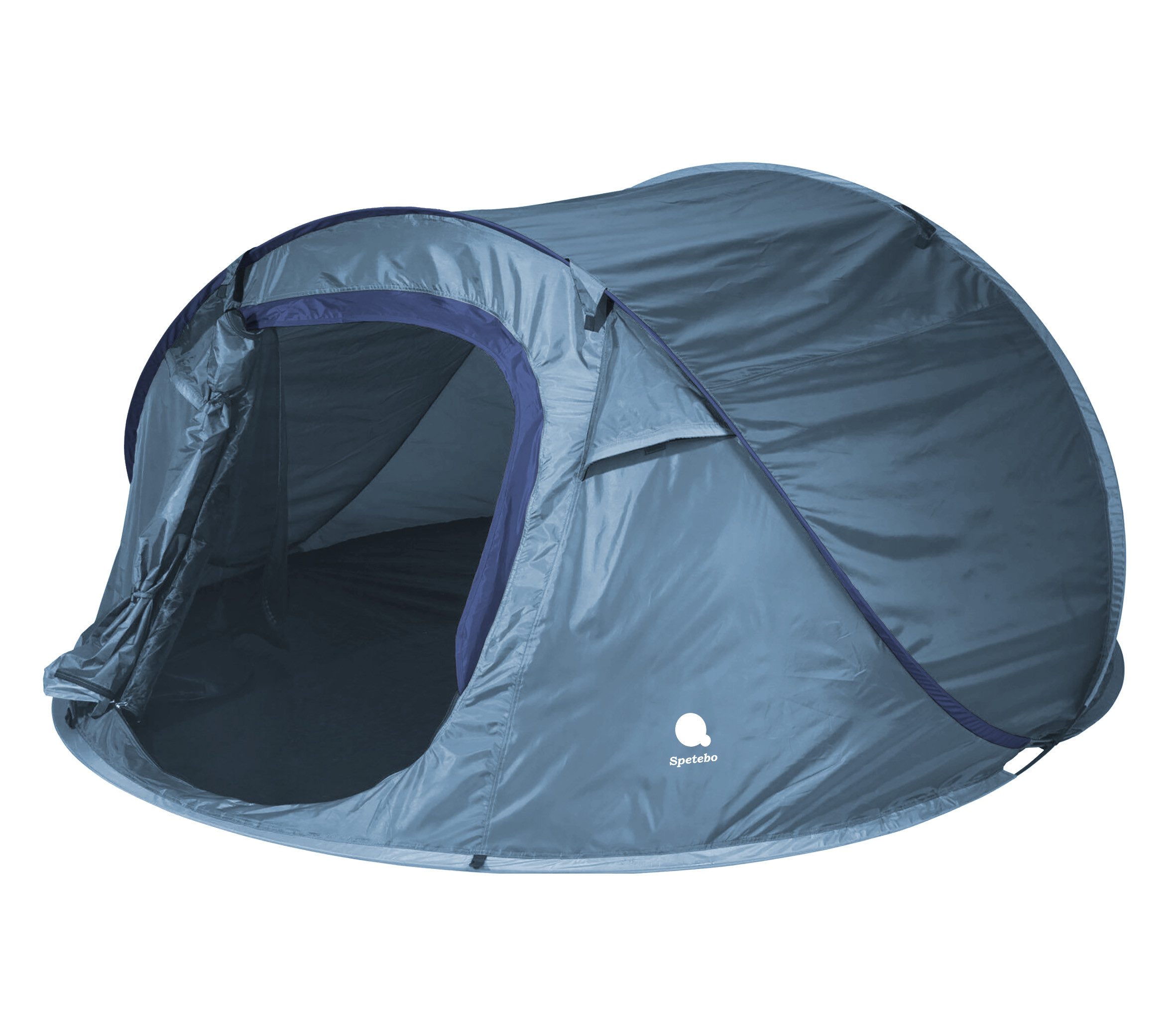 Spetebo Wurfzelt XXL Pop Up Wurfzelt grün 240 x 210 cm, Personen: 3 (Packung, 1 tlg., mit Transporttasche, Heringen und Spannseilen), Sofortzelt für Trekking und Camping