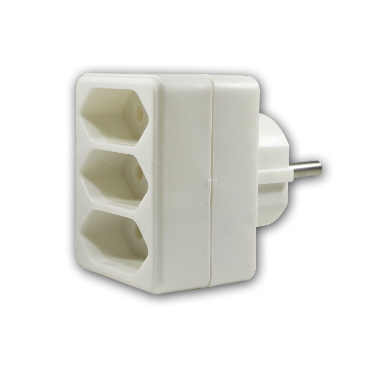 Elektro-Plast DIN-Stecker Europa-Dreifachstecker, weiß, max. 250V/2,5A