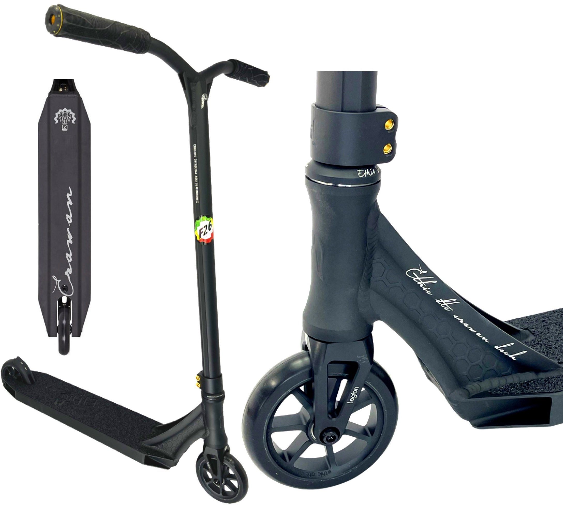 Ethic DTC Stuntscooter Ethic DTC Erawan Stunt-Scooter H=85cm 3kg schwarz +Fantic26 Griptape