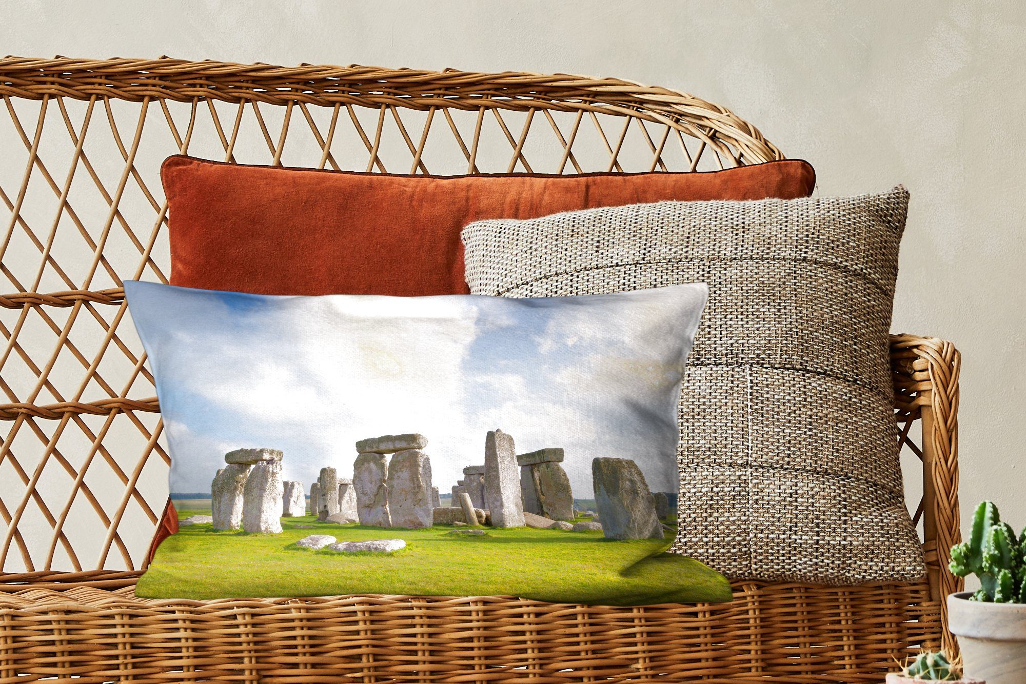 MuchoWow Dekokissen Stonehenge England, Dekokissen Zierkissen, Füllung, Schlafzimmer Wohzimmer mit Dekoration, in