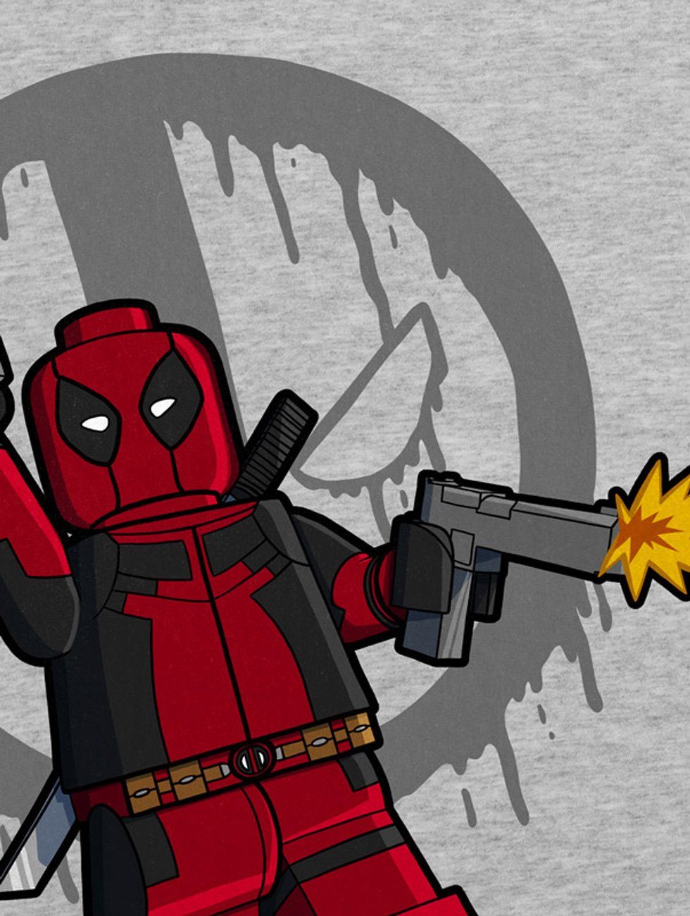 style3 T-Shirt Brick Mercenary comic baustein deadpool klemmbaustein