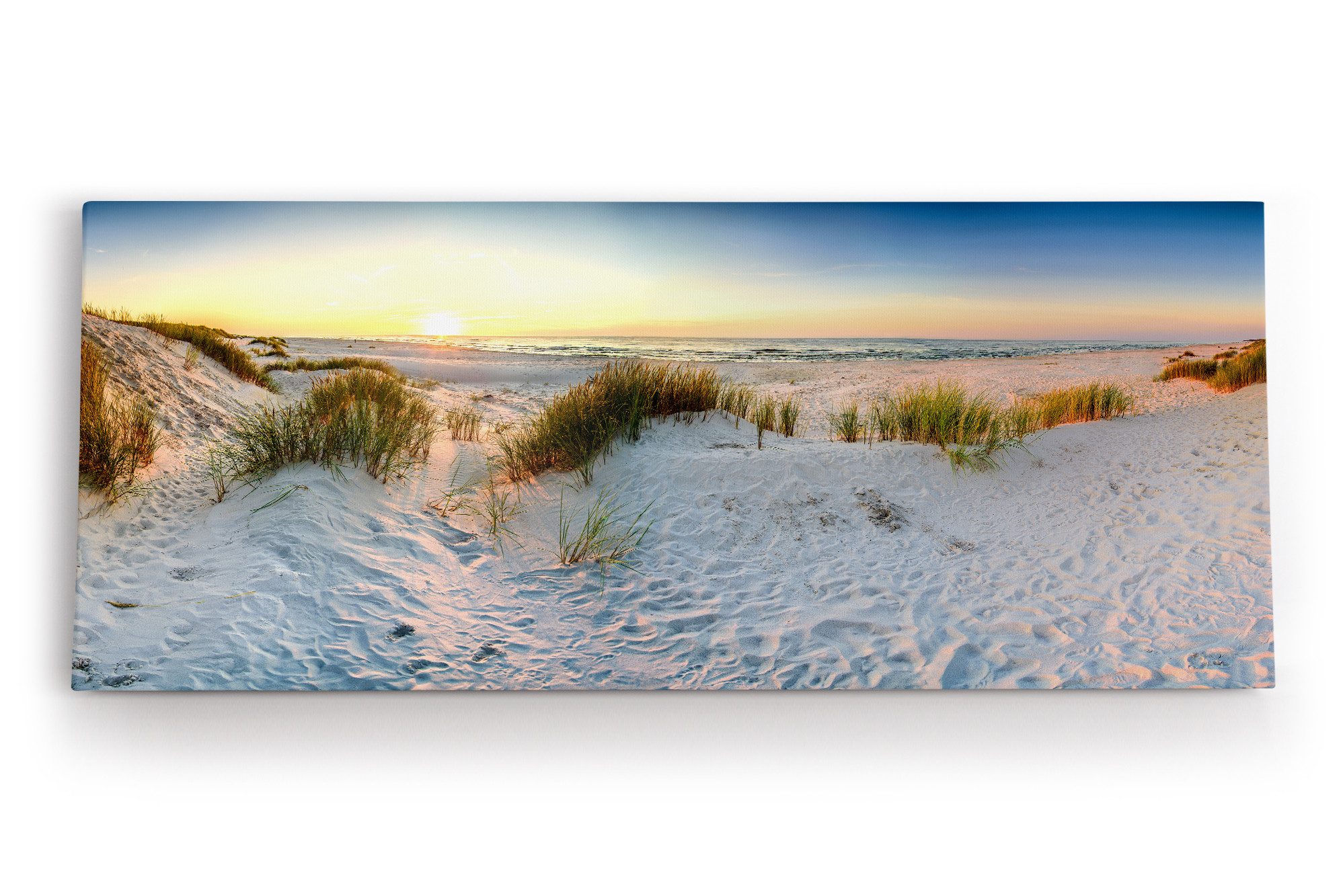 Leinwandbild Ostsee Strand Sand Meer Sonnenuntergang Horizont