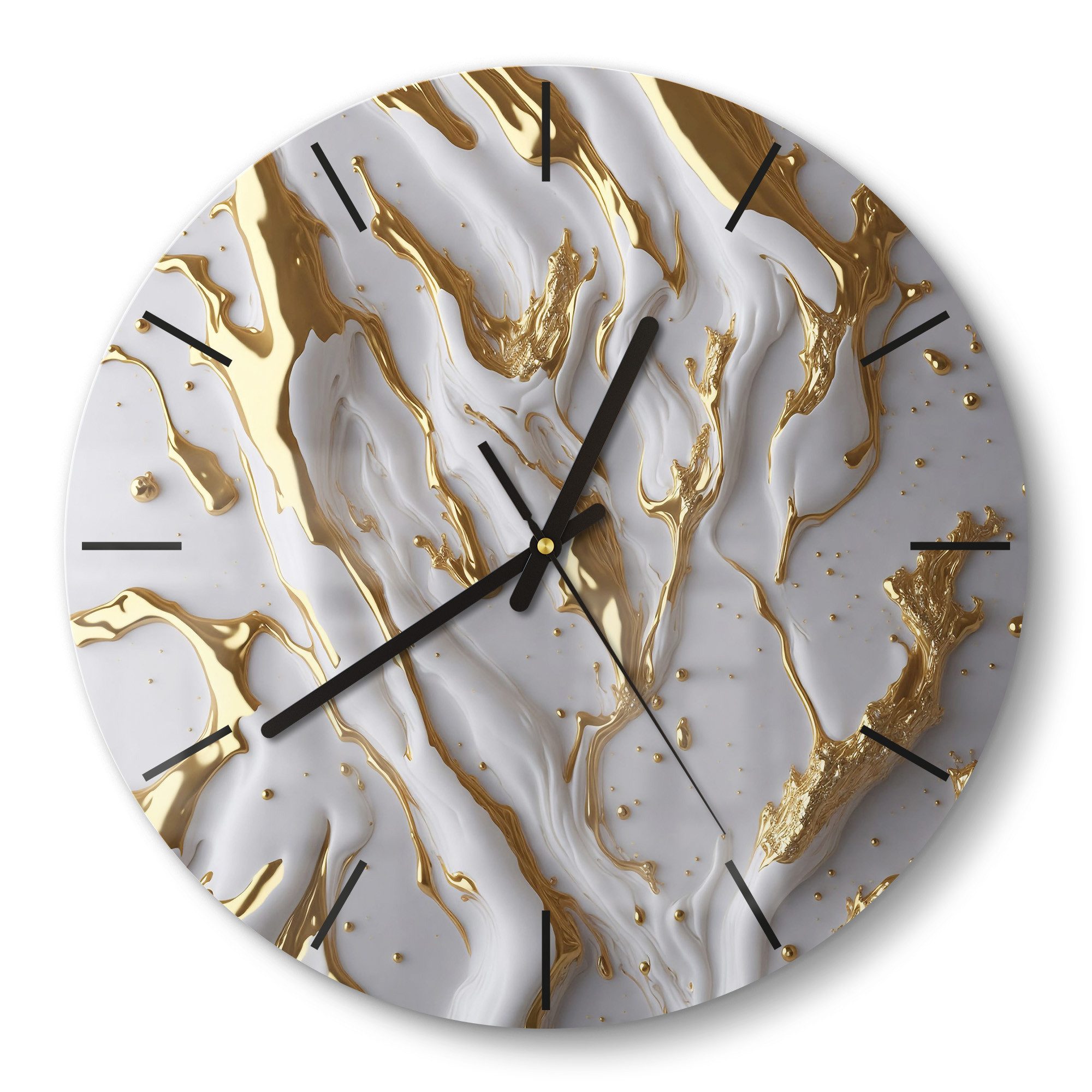 DEQORI Wanduhr 'Goldene Fließkraft' (Glas Glasuhr günstig online kaufen