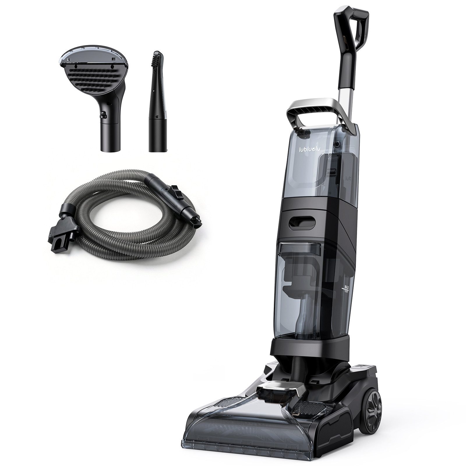 lubluelu Teppichreinigungsgerät X3 Professional Teppichreiniger Nasssauger Teppich Reinigungsgerät, 1200 W, beutellos, Dual-Tank, reinigt Flecken auf Teppichboden, Polster, Treppe