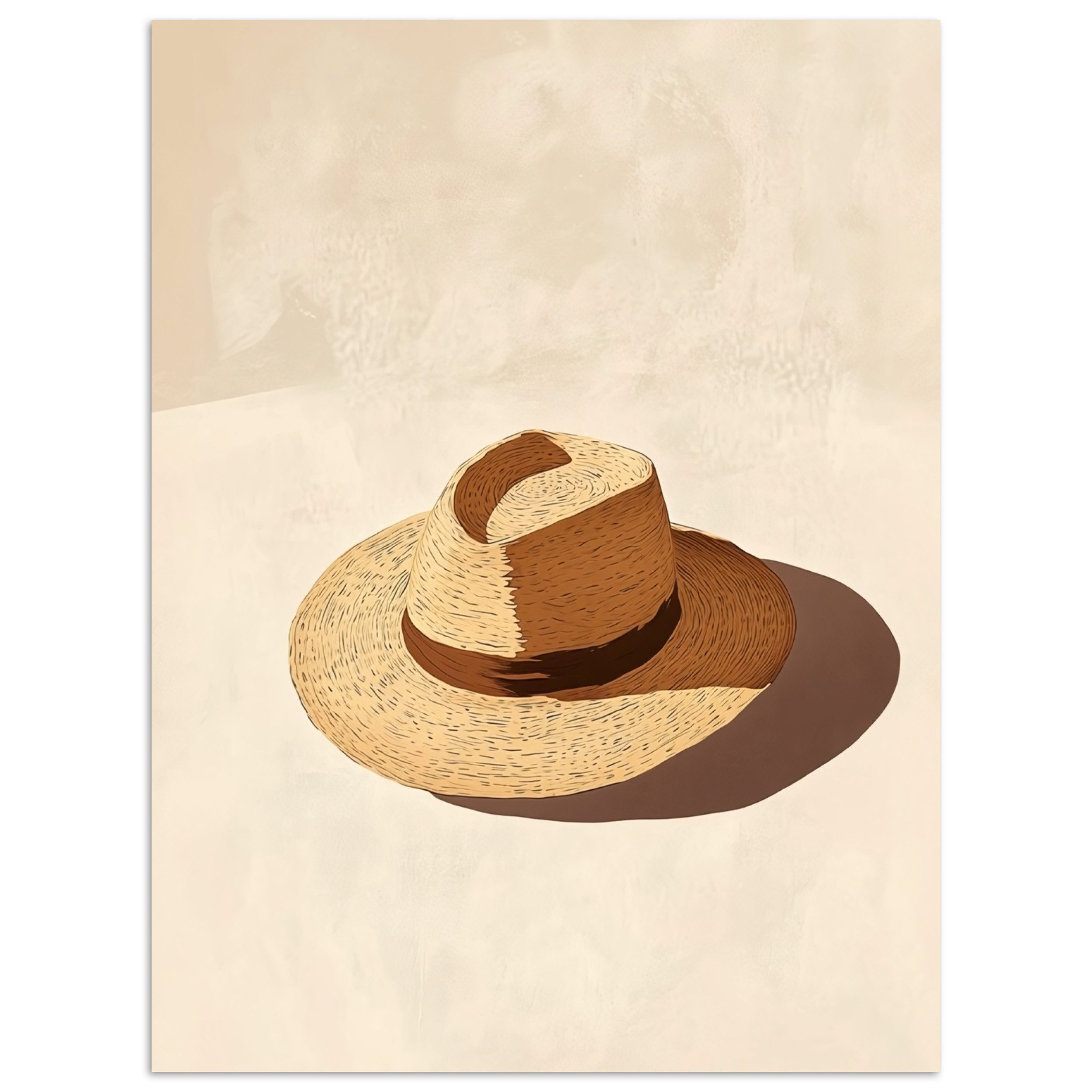 MuchoWow Poster Hut - Minimalistisch - Farbton - Beige, (1 St), Poster ohne Rahmen, Wandbild, Wandposter, 30x40 cm