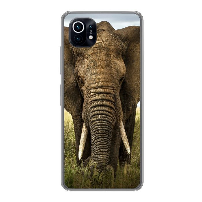 MuchoWow Handyhülle Elefant - Natur - Gras - Tiere - Landschaft Phone Case Handyhülle Xiaomi Mi 11 Silikon Schutzhülle