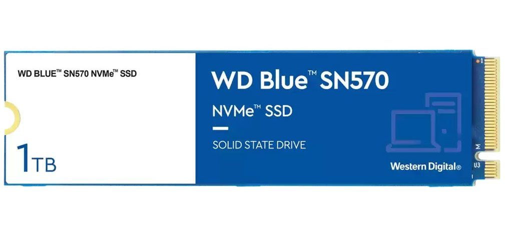 Western Digital WD Blue SN570 NVMe™ interne SSD (1 TB) 3500 MB/S  Lesegeschwindigkeit, 3000 | SSD-Festplatten