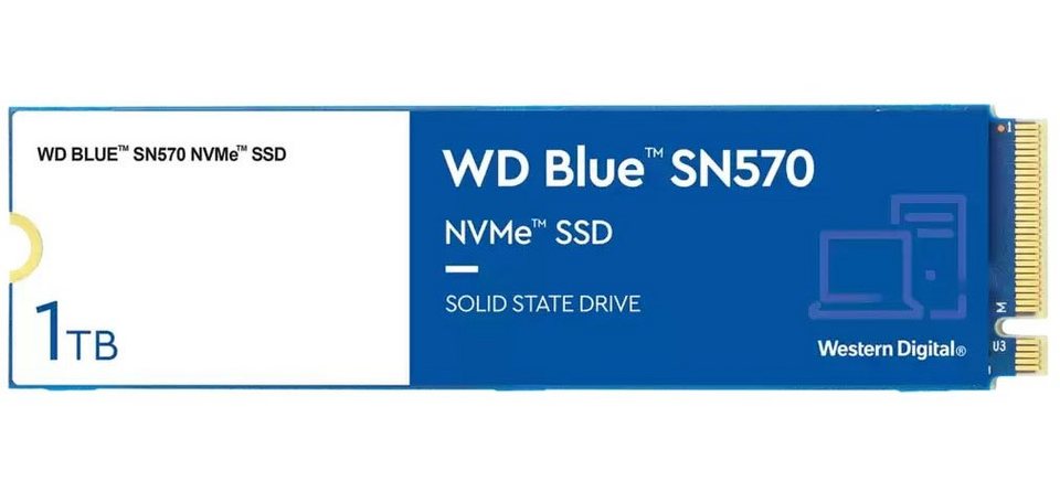 Western Digital WD Blue SN570 NVMe™ interne SSD (1 TB) 3500 MB/S  Lesegeschwindigkeit, 3000