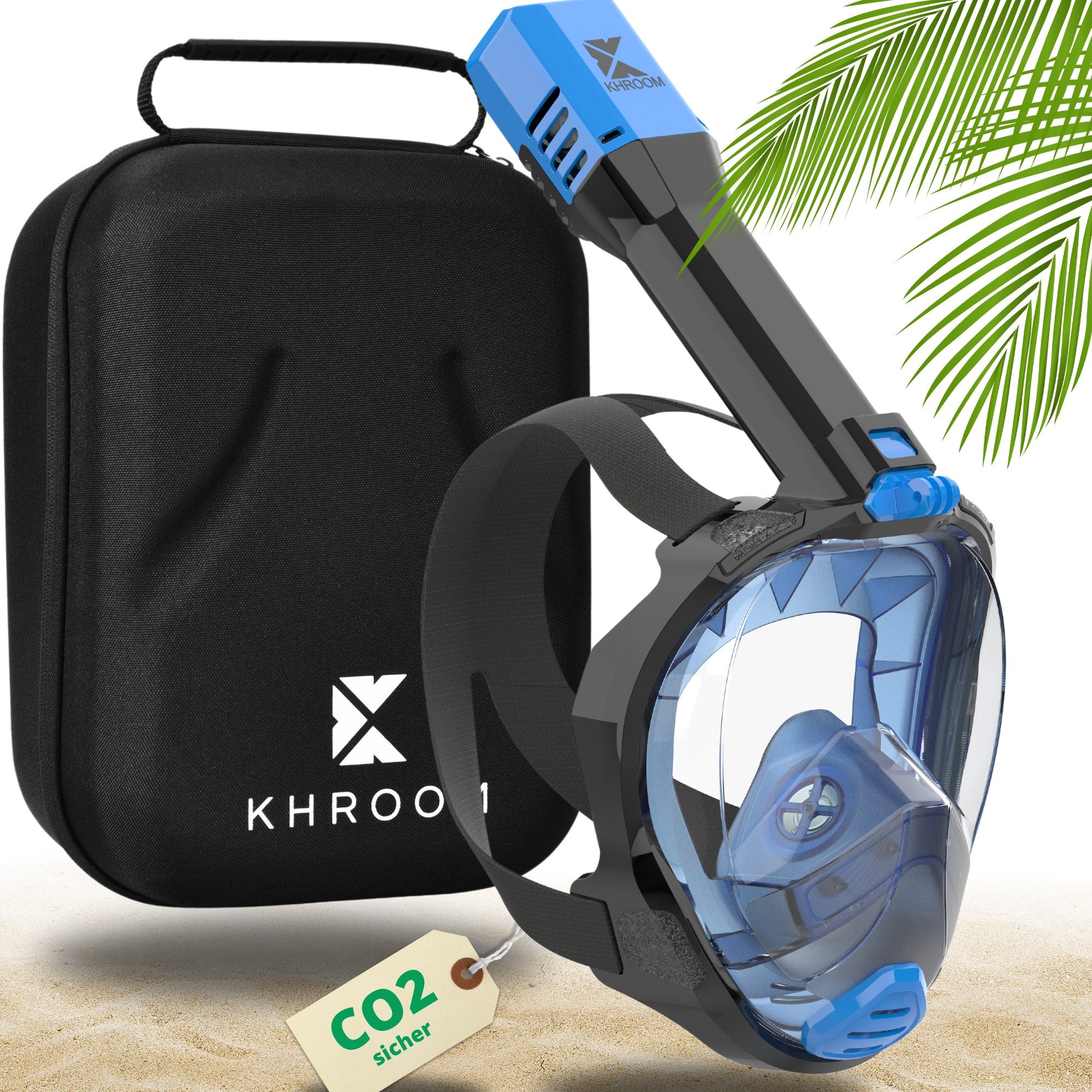 Khroom Schnorchel Schnorchelmaske Erwachsene Tauchermaske Vollgesichtsmaske Schnorcheln (geprüfte CO₂ Sicherheit, Vollgesichtsmaske Tauchmaske), Seaview Pro