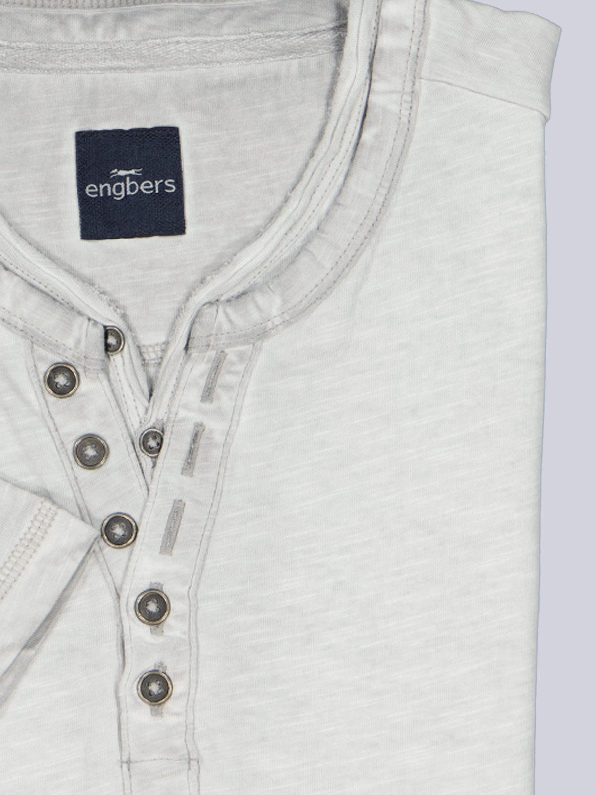 Engbers T-Shirt Herren Henley T-Shirt, Hellgrau