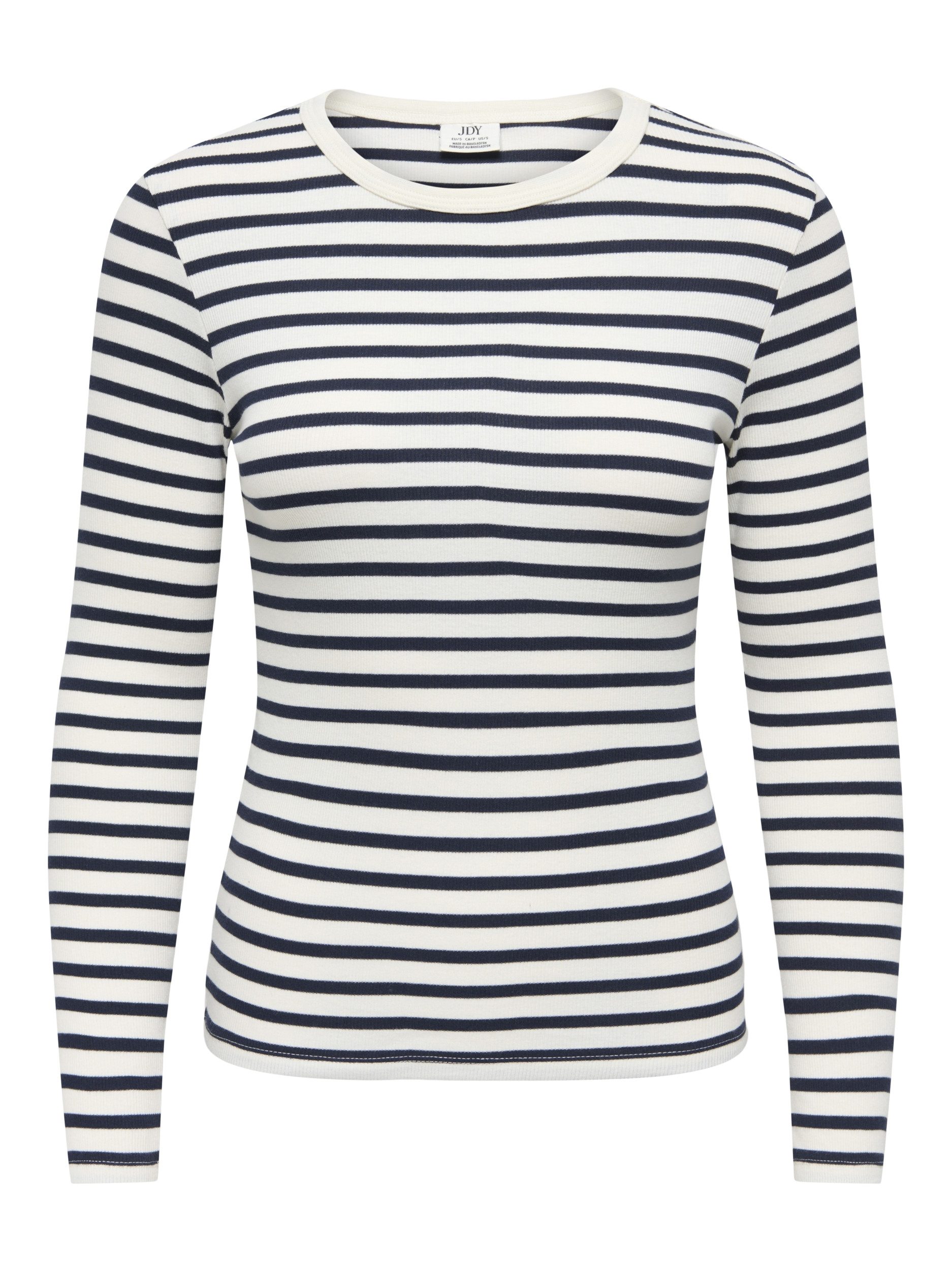 JDY T-Shirt JDYLUCKY L/S O NECK NEW Y/D TOP JRS, Egret/SKY CAPTAIN