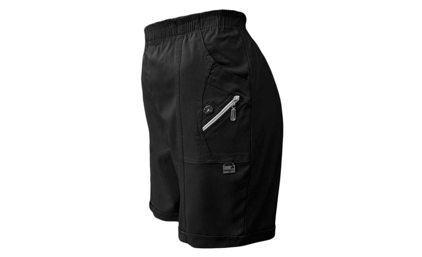 Aurela Damenmode Schwarz Damen Größen auch leichte Sommerhose in elastischem Damen Shorts großen Kurze Strandshorts Bund mit erhältlich, Shorts