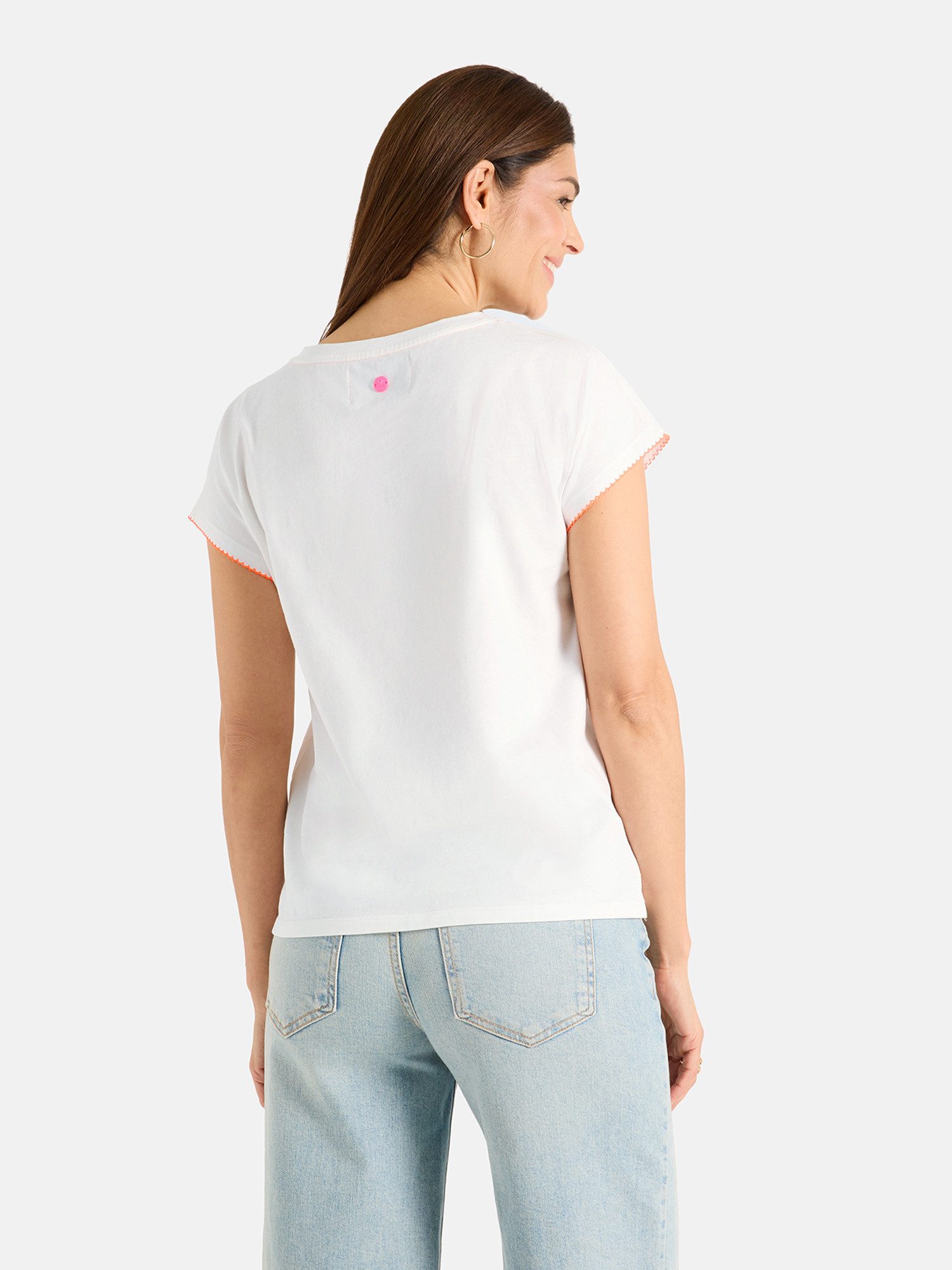 Lieblingsstück Kurzarmshirt CrabiL mit Kontrastdetails, Frontprint