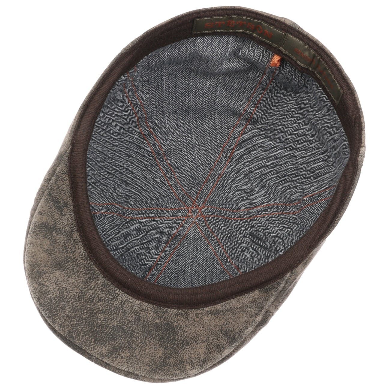 Ledercap Stetson braun Cap Schirm (1-St) Flat mit