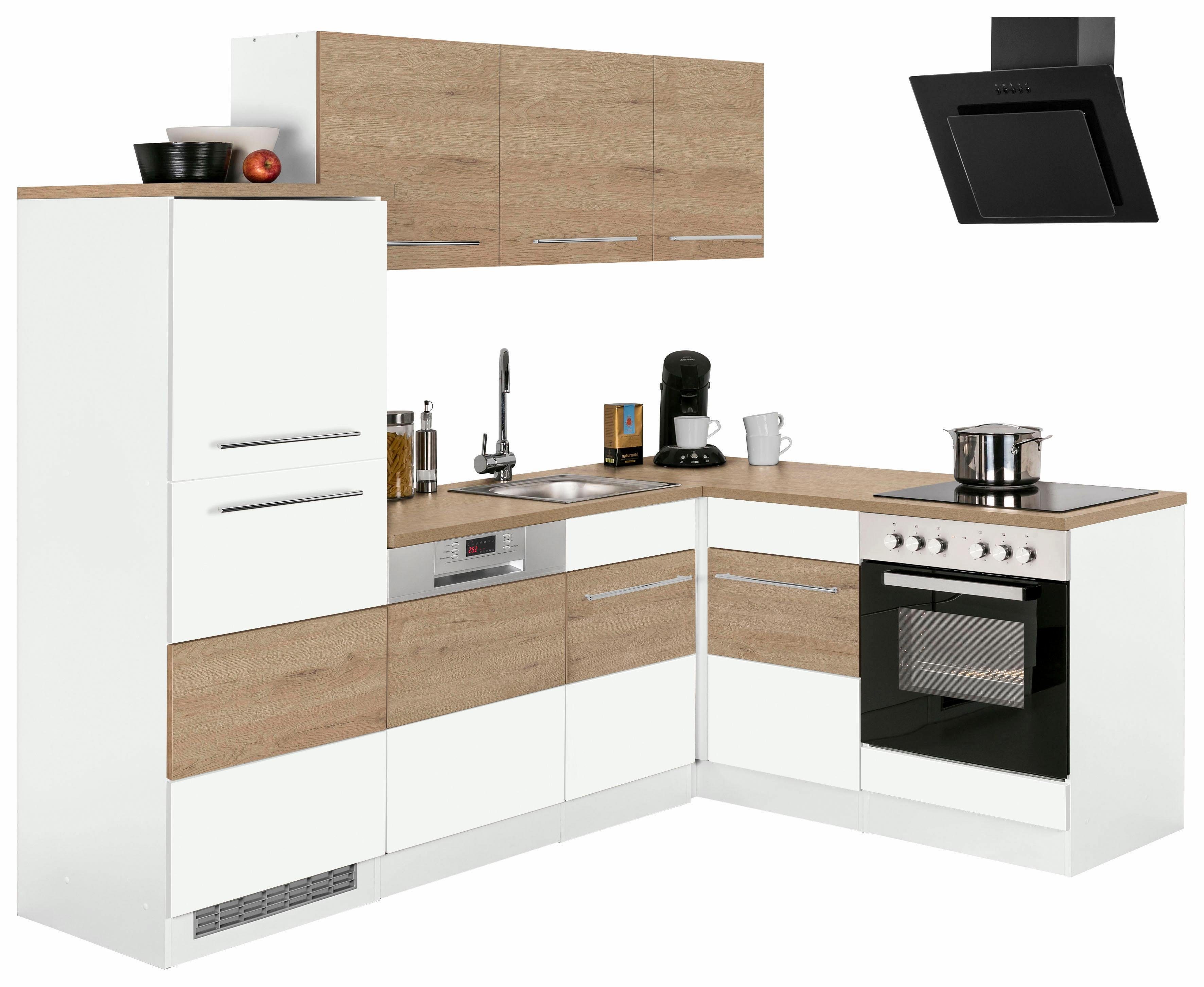 KOCHSTATION Winkelküche KS-Trient, Stellbreite 230x170 cm, wahlweise mit E-Geräten, mit Arbeitsplatte