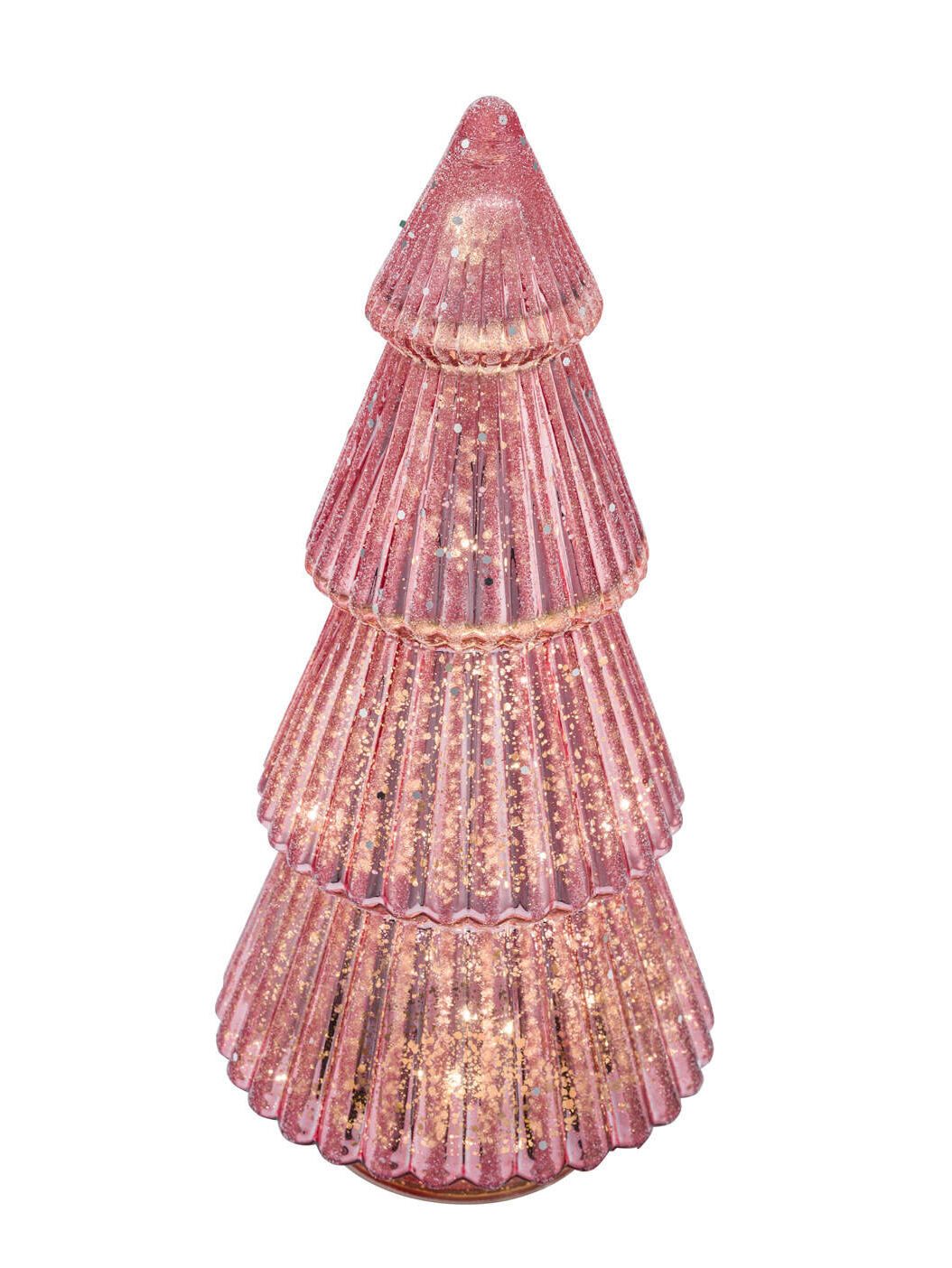 Dekorieren macht glücklich Weihnachtsfigur Glitzer LED-Glastannenbaum, 39 c günstig online kaufen