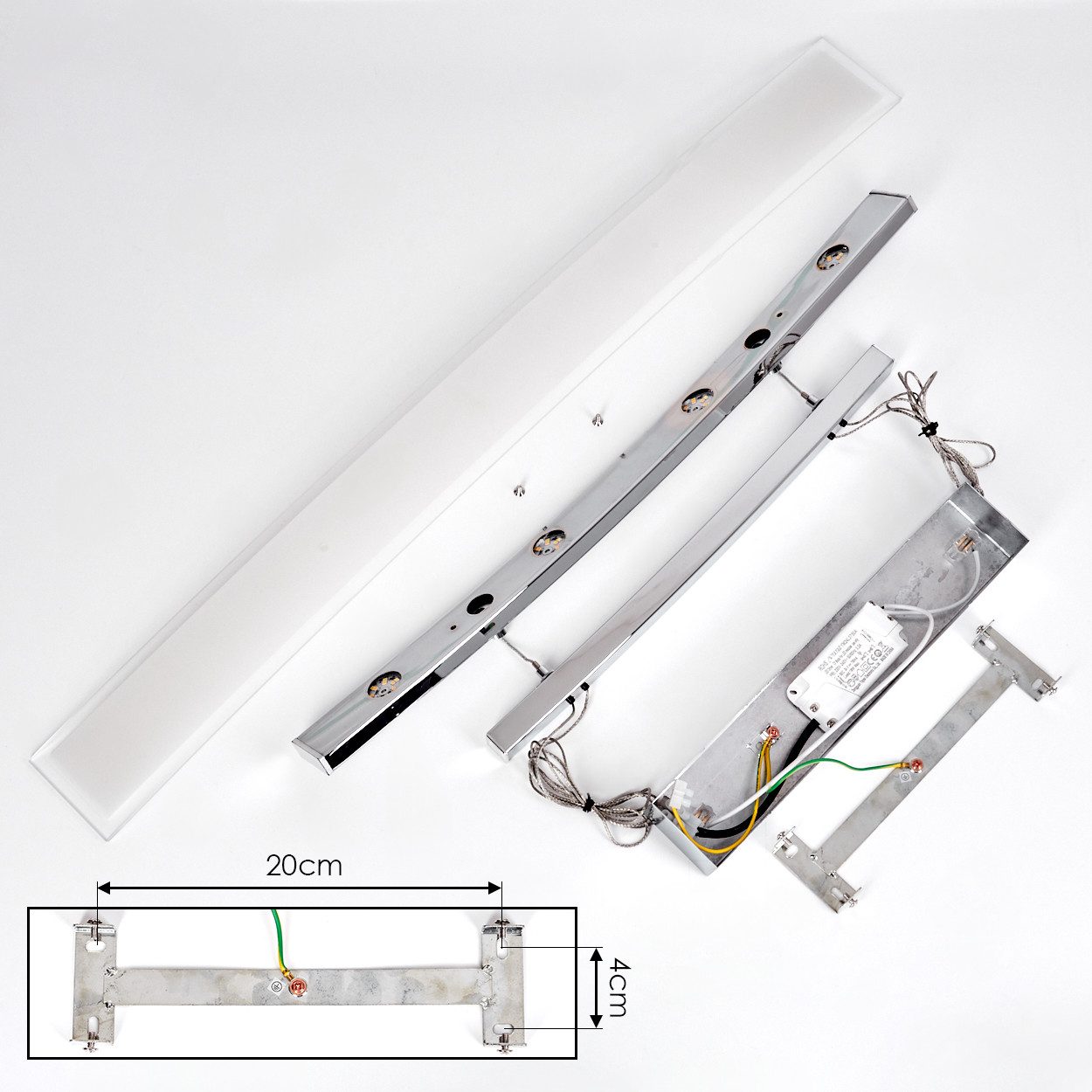 hofstein Pendelleuchte »Silvi« Hängelampe aus Metall in Chrom, 2700 Kelvin, 1520 Lumen, verstellbare mit Tastdimmer, Helligkeit und dimmbar – Bild 5 von 5
