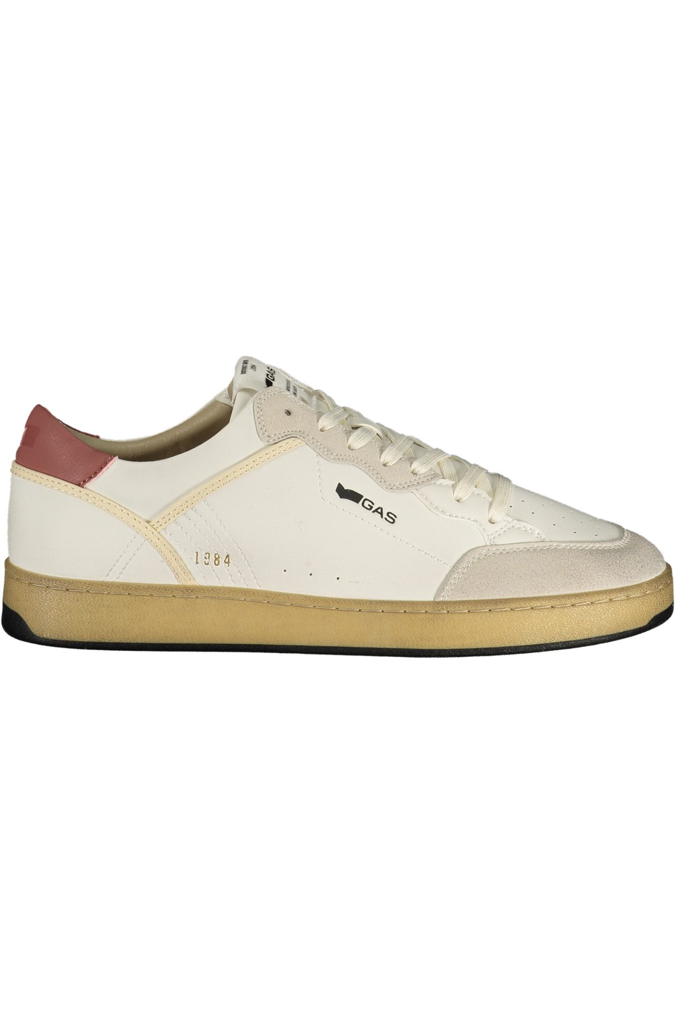 GAS Sneaker Weißer Herrensportschuh mit roten Details und