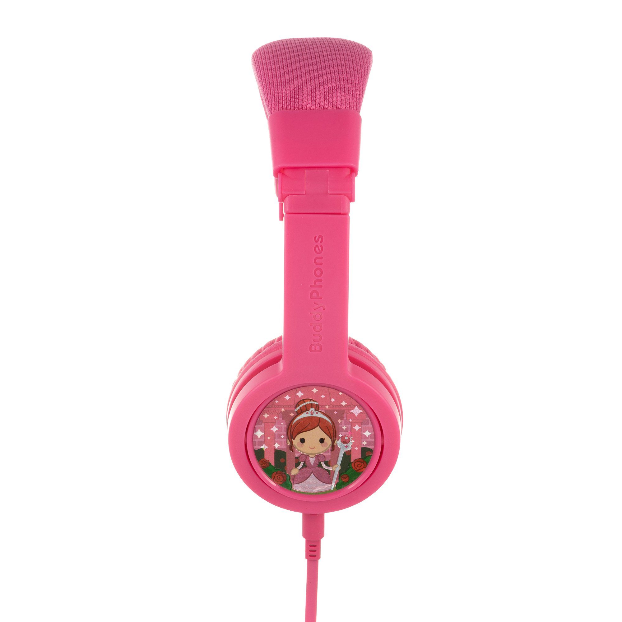 inkl. die buddyphones™ BuddyPhones integriertes extrem Kabel Produkte Kopfbügel, Kopfbügel, abnehmbar, verstellbarer Kinder-Kopfhörer onanoff Explore+ (kindersicher, klappbar, Reisetasche, coole sicheren hypoallergen) - strapazierfähig, gepolsterter dabei, Kinderkopfhörer Lautstärkebegrenzung, Sticker pink kinderfreundlich, safeAudio, Mikrofon,