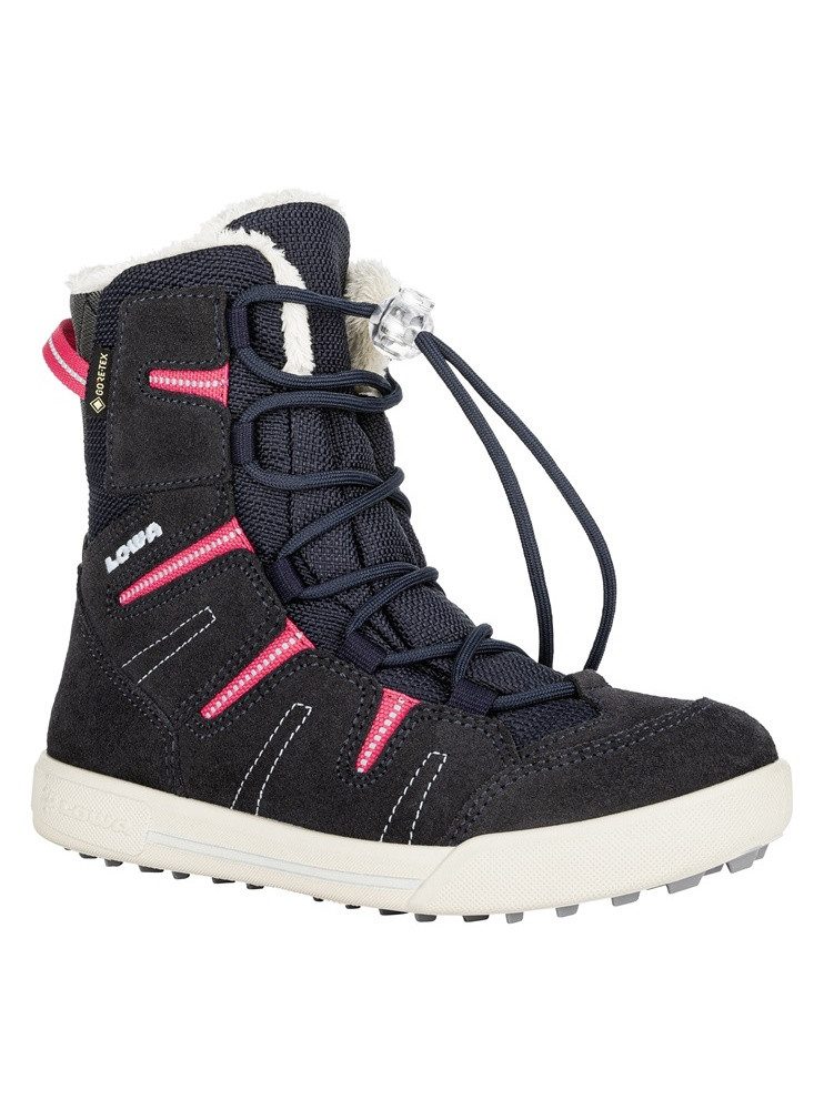 Lowa Lucy GTX (Veloursleder/Textil, wasserdicht) navyblau/fuchsia Kinder Winterstiefel