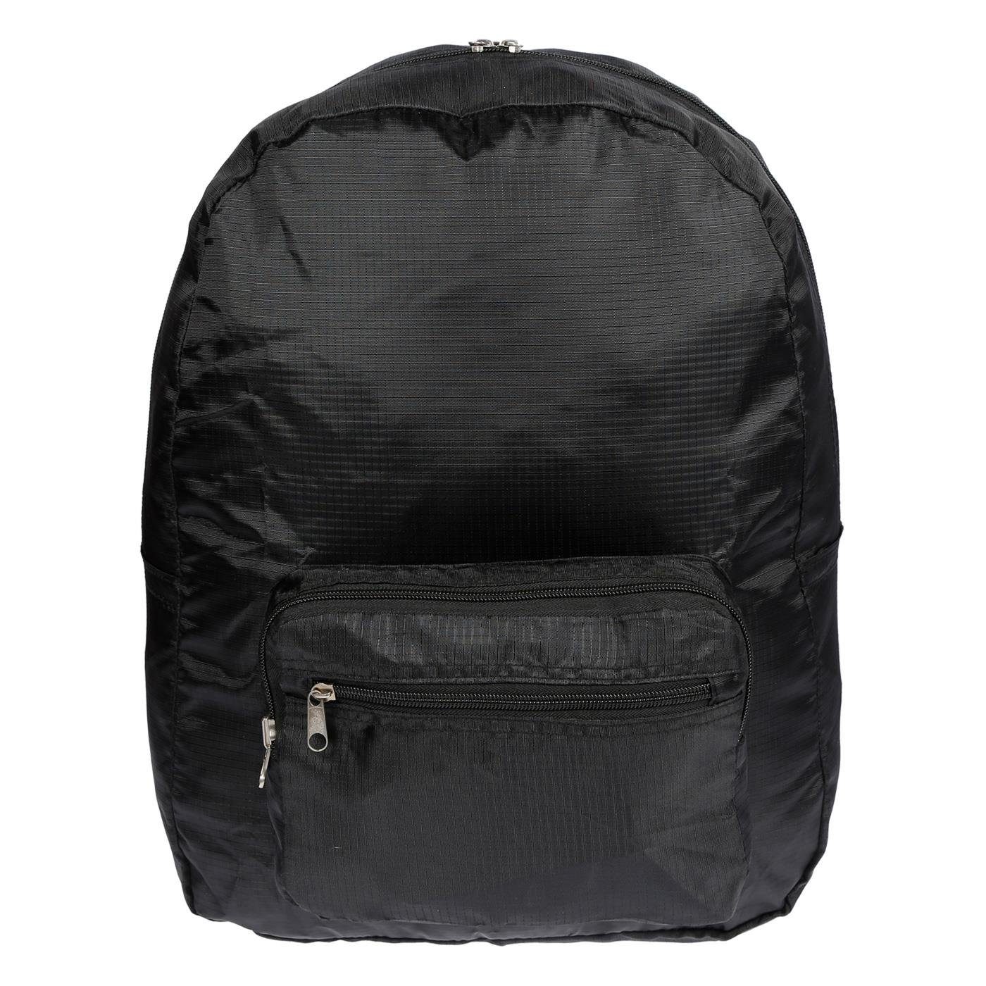 Christian Wippermann Umhängetasche 30 Liter Faltbarer Rucksack Schwarz Herren Damen Outdoor, Trecking Reisen Nylon