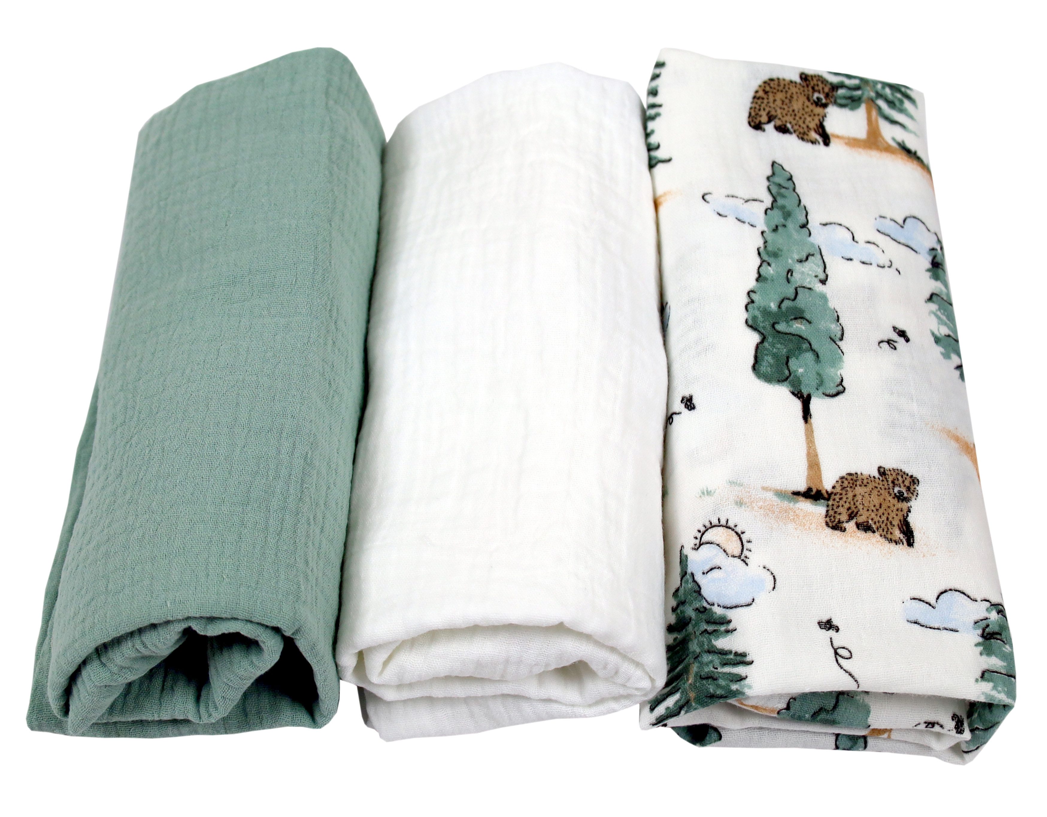 BabyLux Spannbettlaken Musselin Set – 3er Pack 40x80 cm für Kinderwagen Stu günstig online kaufen