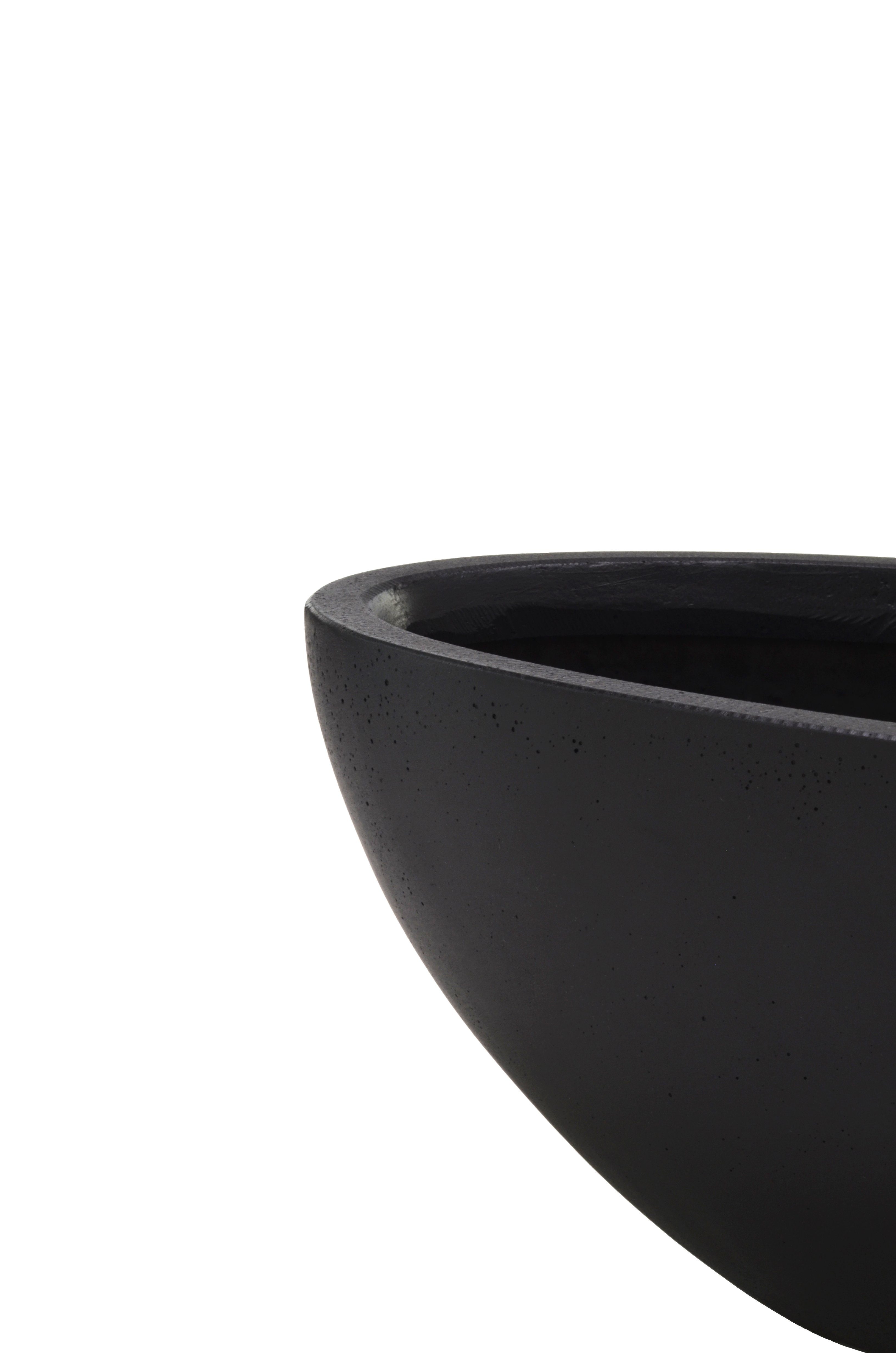 Flingora Jardiniere Dalia, Fiberglas - Indoor & Outdoor - Samtschwarz - 55 x 28 x 21 cm