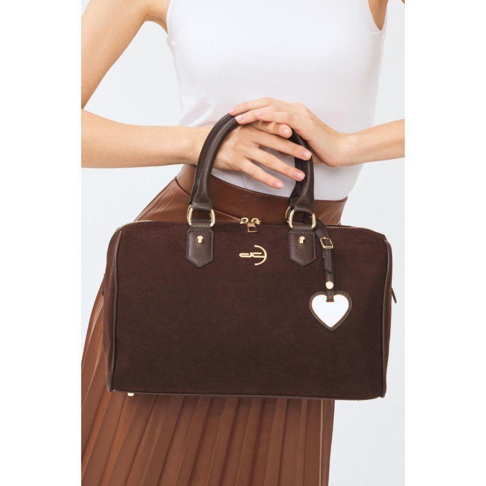 Damen Dericompany Damenhandtasche, 100 Shopper Basic aus und Hand- Braun BD01595, Polyurethan, dc % Schultertasche Handtasche