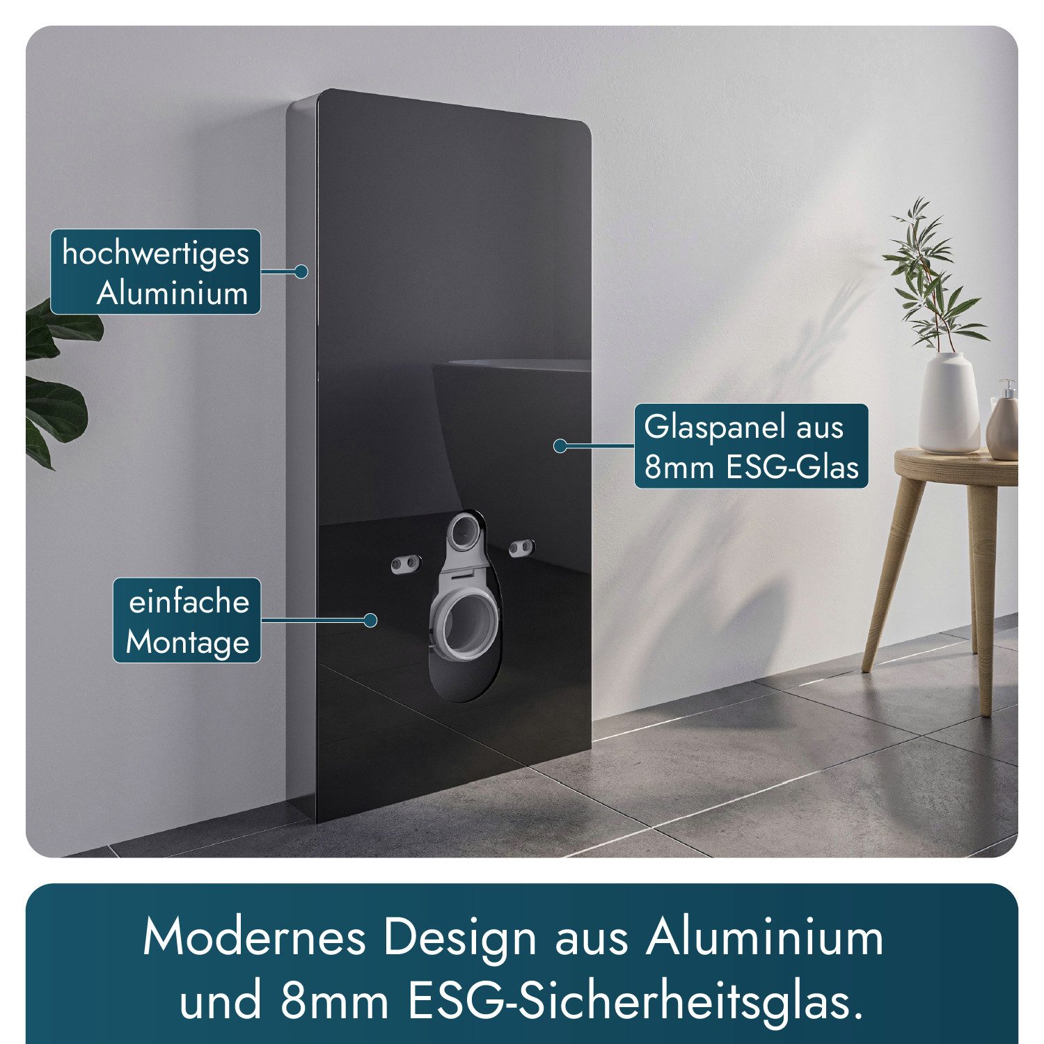 Bernstein Vorwandelement WC 805S, Sanitärmodul / Aufputz Spülkasten für Wand WC Toilette mit Sensor