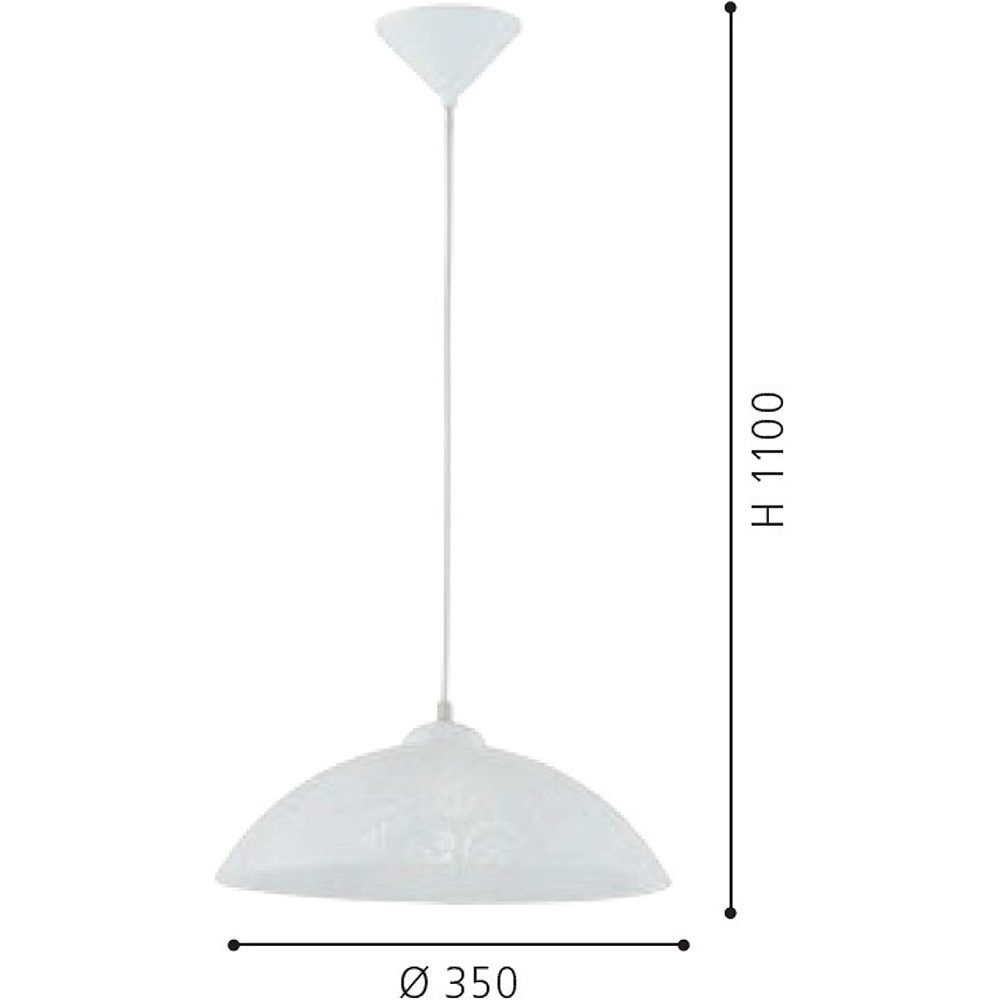 EGLO Deckenleuchten 96071 Pendelleuchte "VETRO" Kunststoff-Glas weiss Struktur E27 35cm