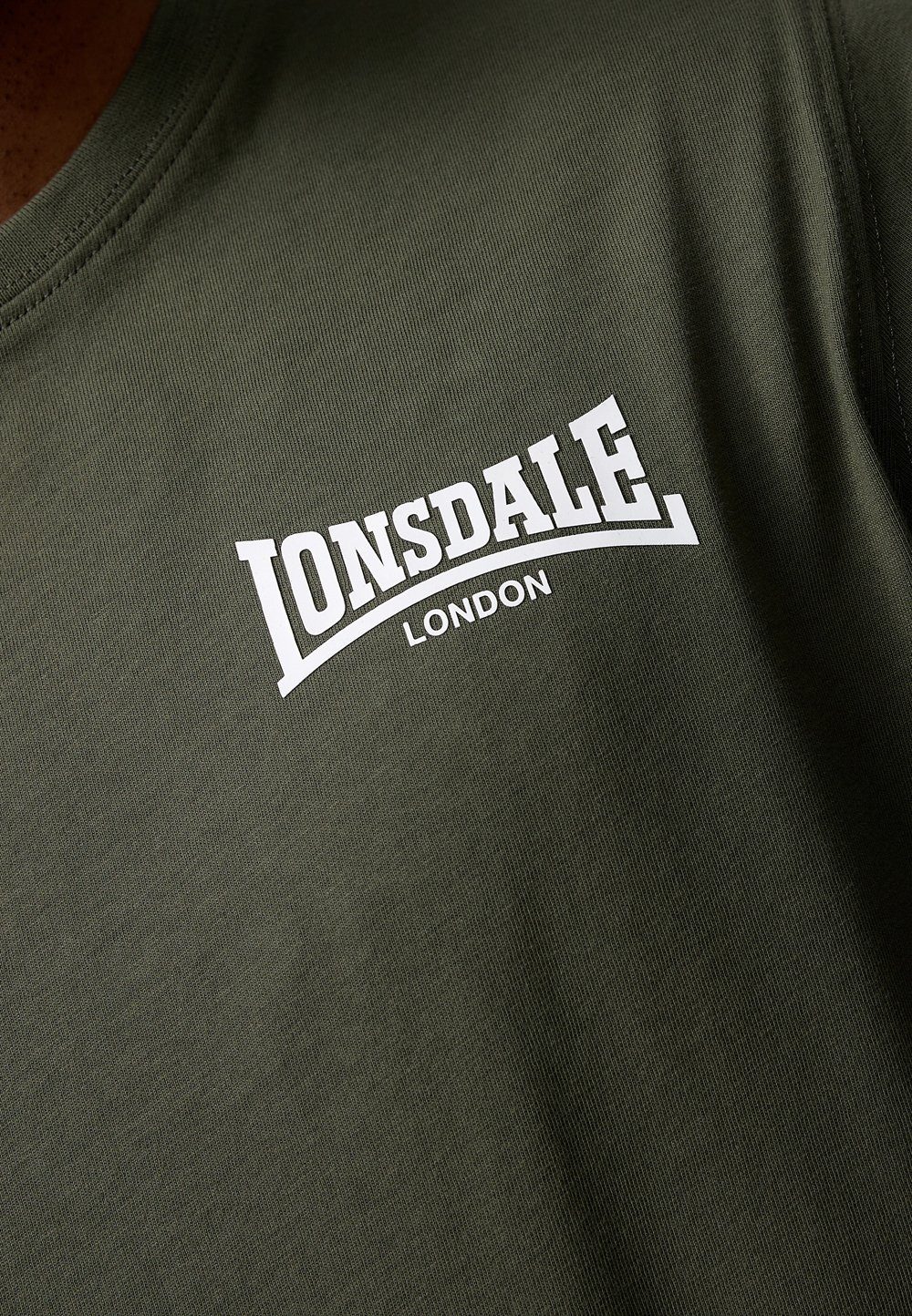 ELMDON Lonsdale T-Shirt Olive/White
