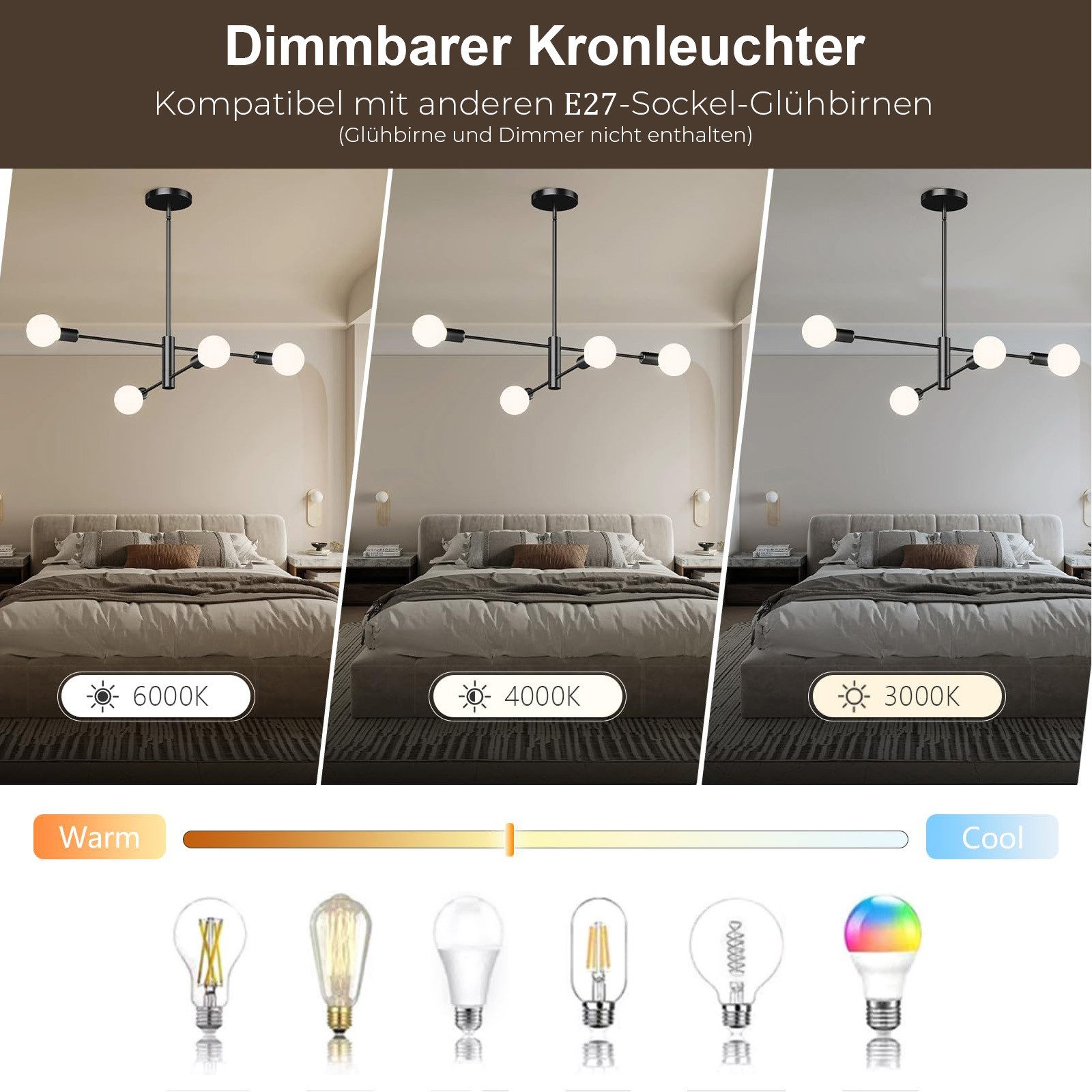 Laybasic Deckenleuchte 4/6/8 Licht E27 Lampe günstig online kaufen
