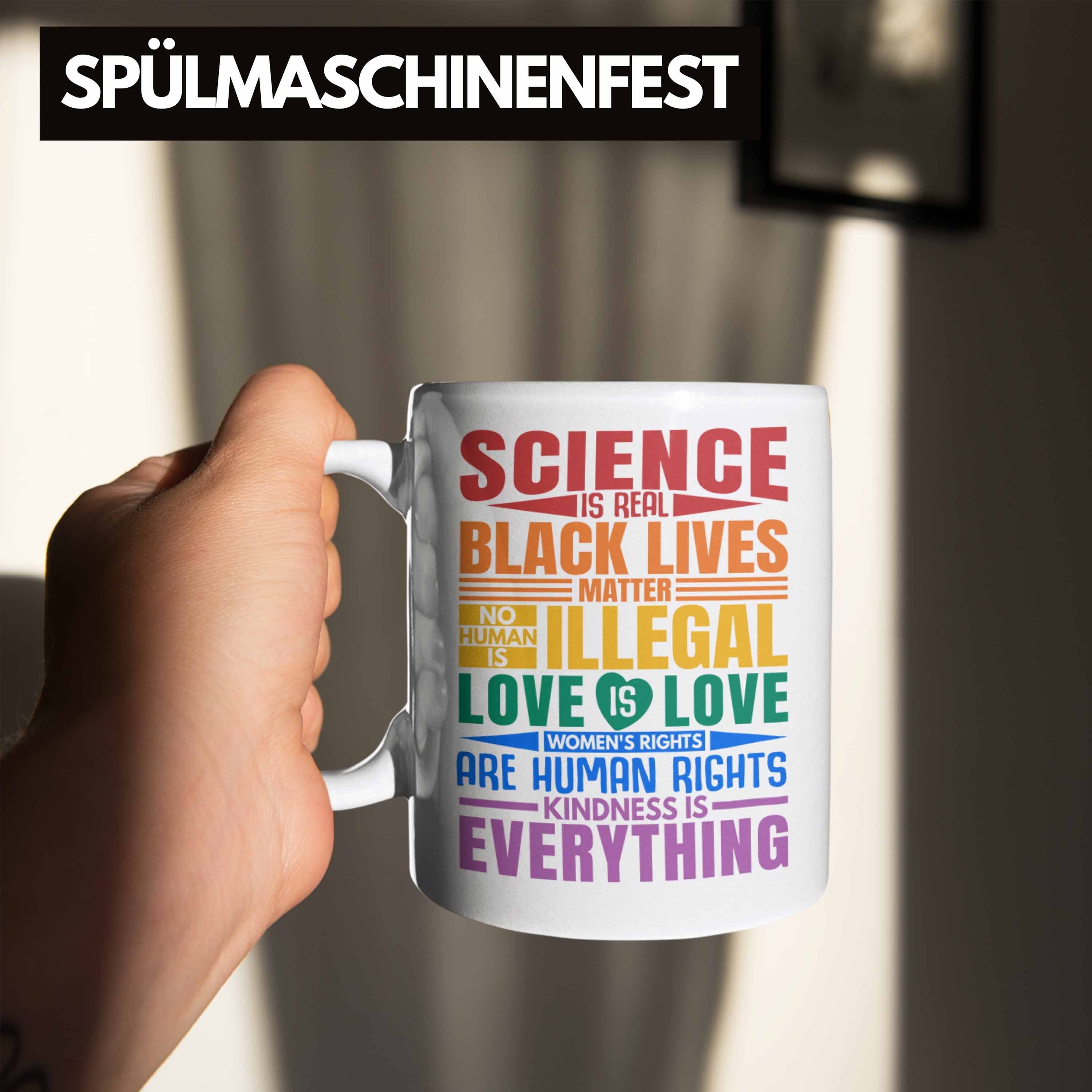 für Is Trendation Tasse Schwule Lives Lustige Grafik Regenbogen Transgender Science Weiss Black Lesben Tasse Trendation Real Regenbogen - LGBT Geschenk