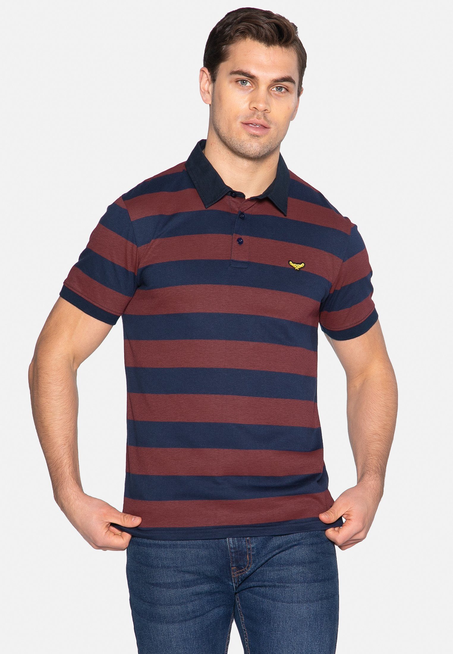 Threadbare Poloshirt Rugby Stripe Navy