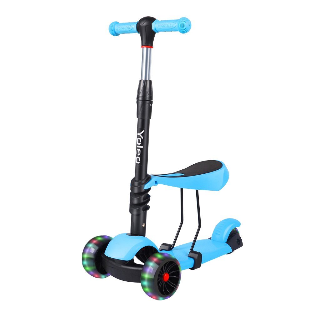 YOLEO Scooter »3 in 1 Kinder Roller Scooter mit Abnehmbarem Sitz LED Räder  ab 2 Jahre«