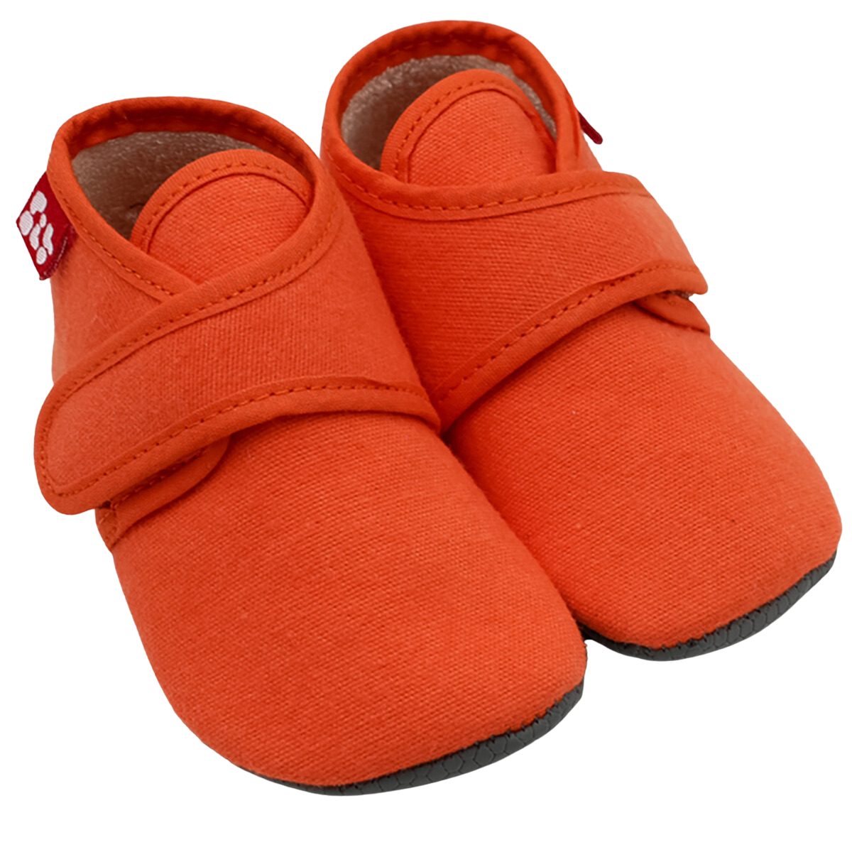 Barfuß Kinderschuhe Cosy, Bio-Baumwolle aus POLOLO Orange (kBA) Hausschuh