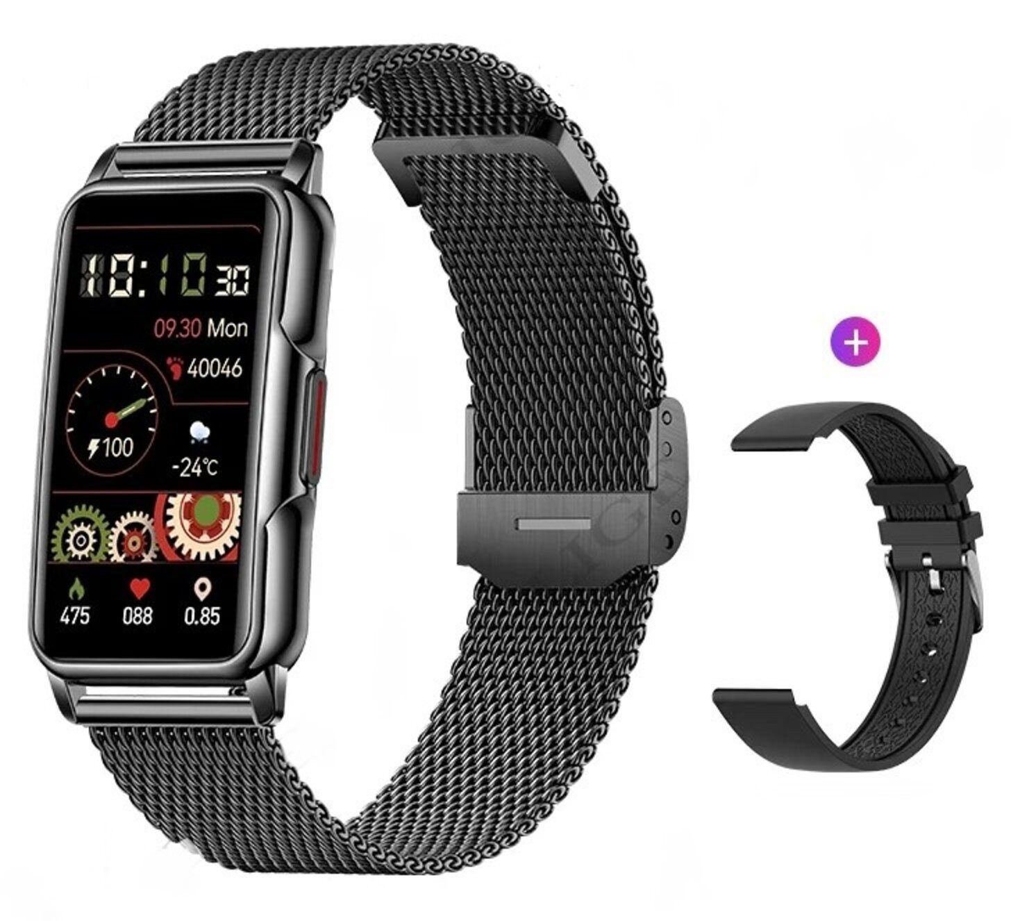 Nagham Ghazal Aswad Smartwatch 1,47 zoll Full Touch Herzfrequenz Sport Smart Armband Smartwatch