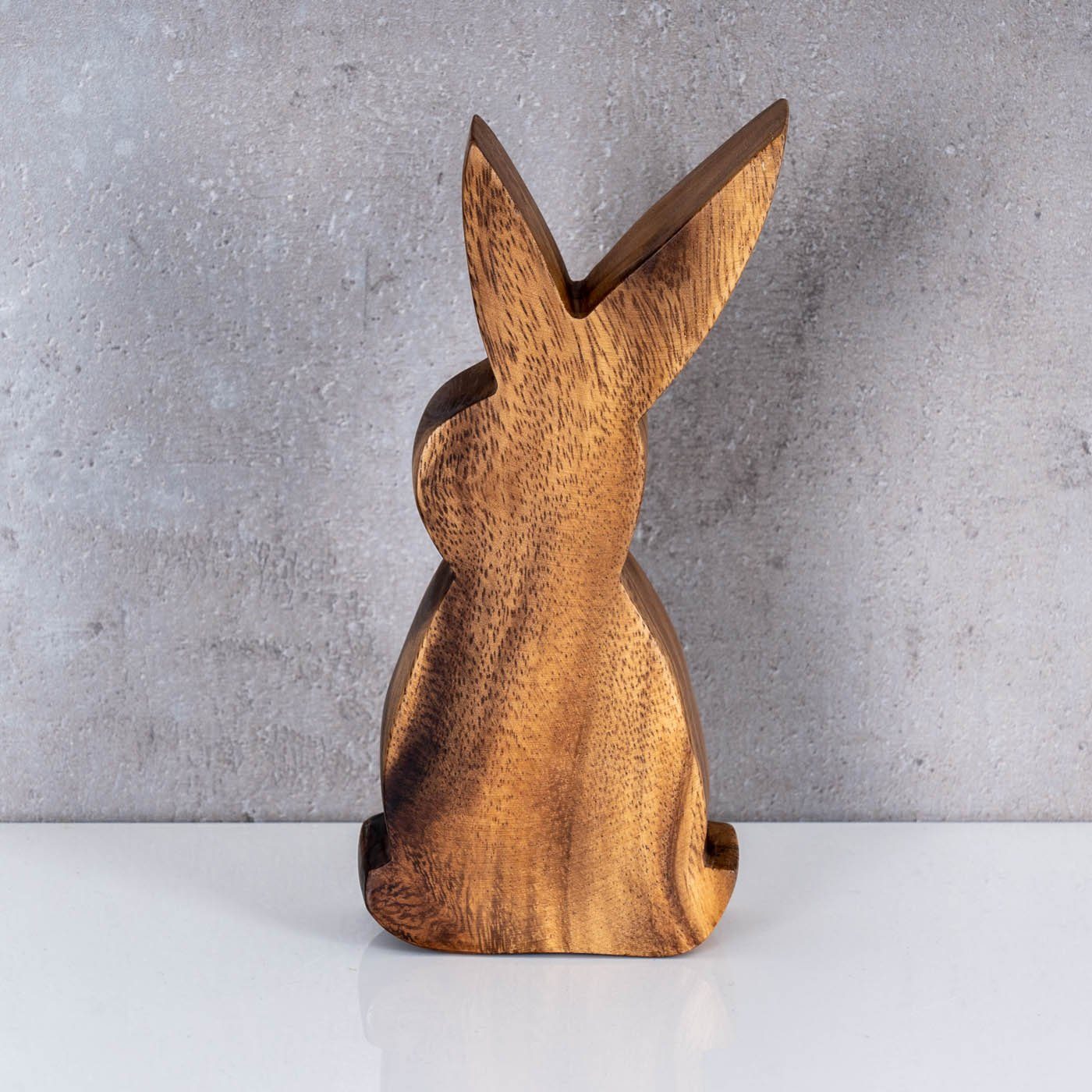 Levandeo® Osterhase, Hase H15cm Holz Osterhase Akazienholz Osterdeko Dekoaufsteller