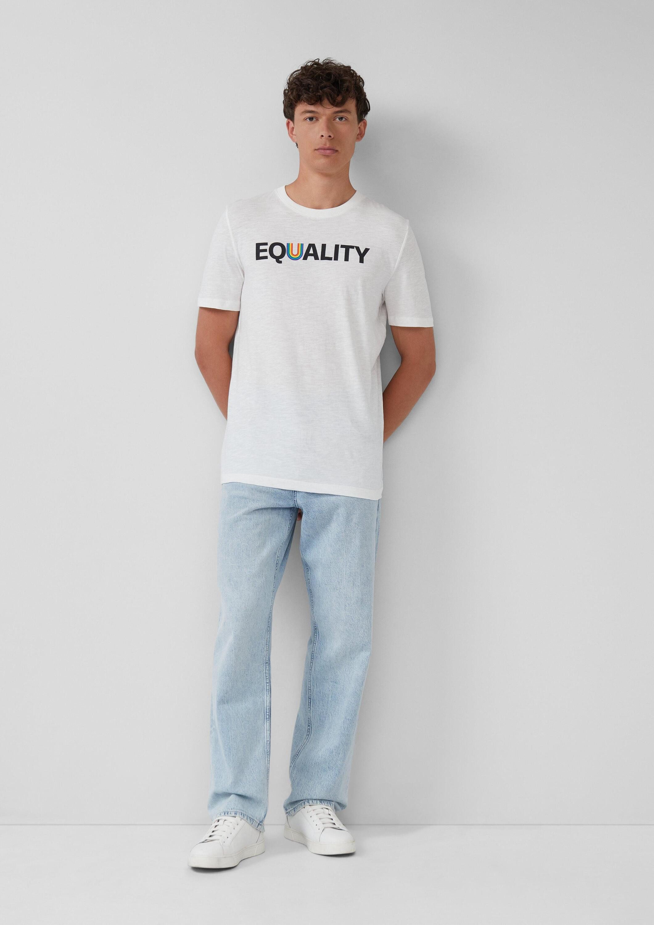 s.Oliver Kurzarmshirt T-Shirt T-Shirt mit Pride-Motiv