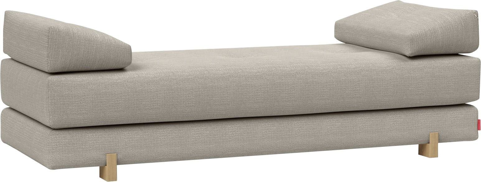 INNOVATION LIVING ™ Stapelliege Sigmund 579 Indu, Breite 200, Tiefe 80cm, Füße Eichenholz lackiert, Daybed mit zwei Federkernmatratzen, Fußteil Eiche natur