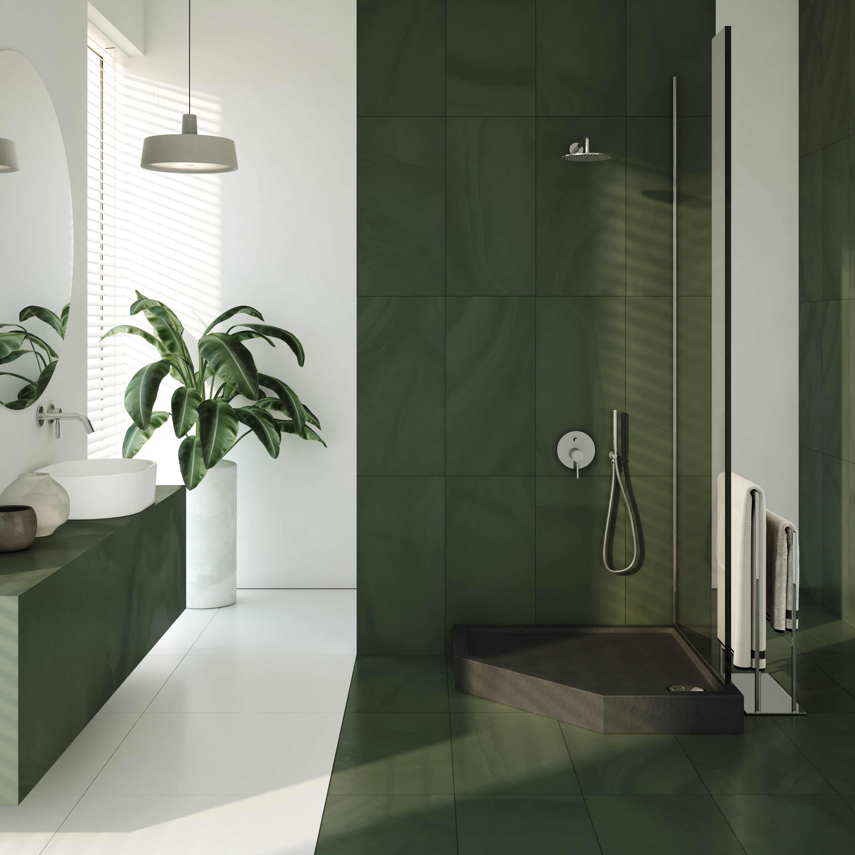 Aquabad® Duschwanne ULTIMA Black Stone, Fünfeck, Acryl, 1-St., Duschwanne, 80x80 cm