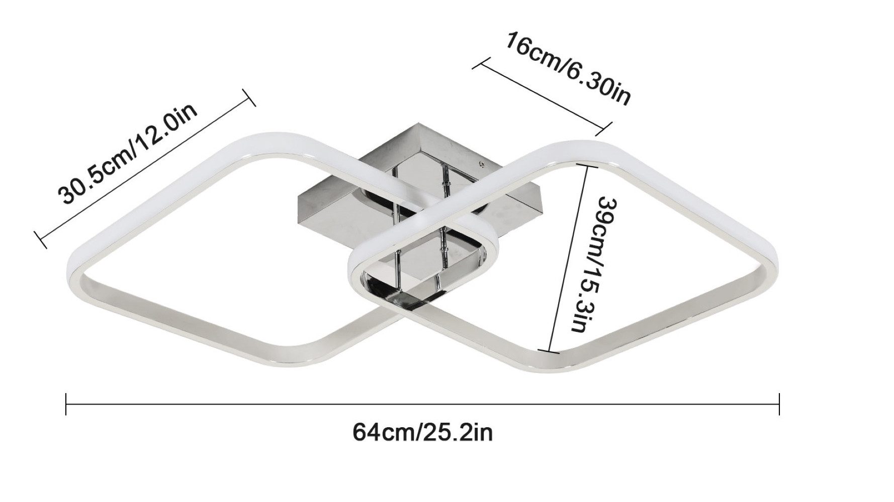 Goeco Deckenleuchte LED Deckenlampe aus Aluminium im Quadratdesign – Verchr günstig online kaufen