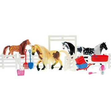 Toi-Toys Lernspielzeug 2 Pferde inkl Stall und Zubehör