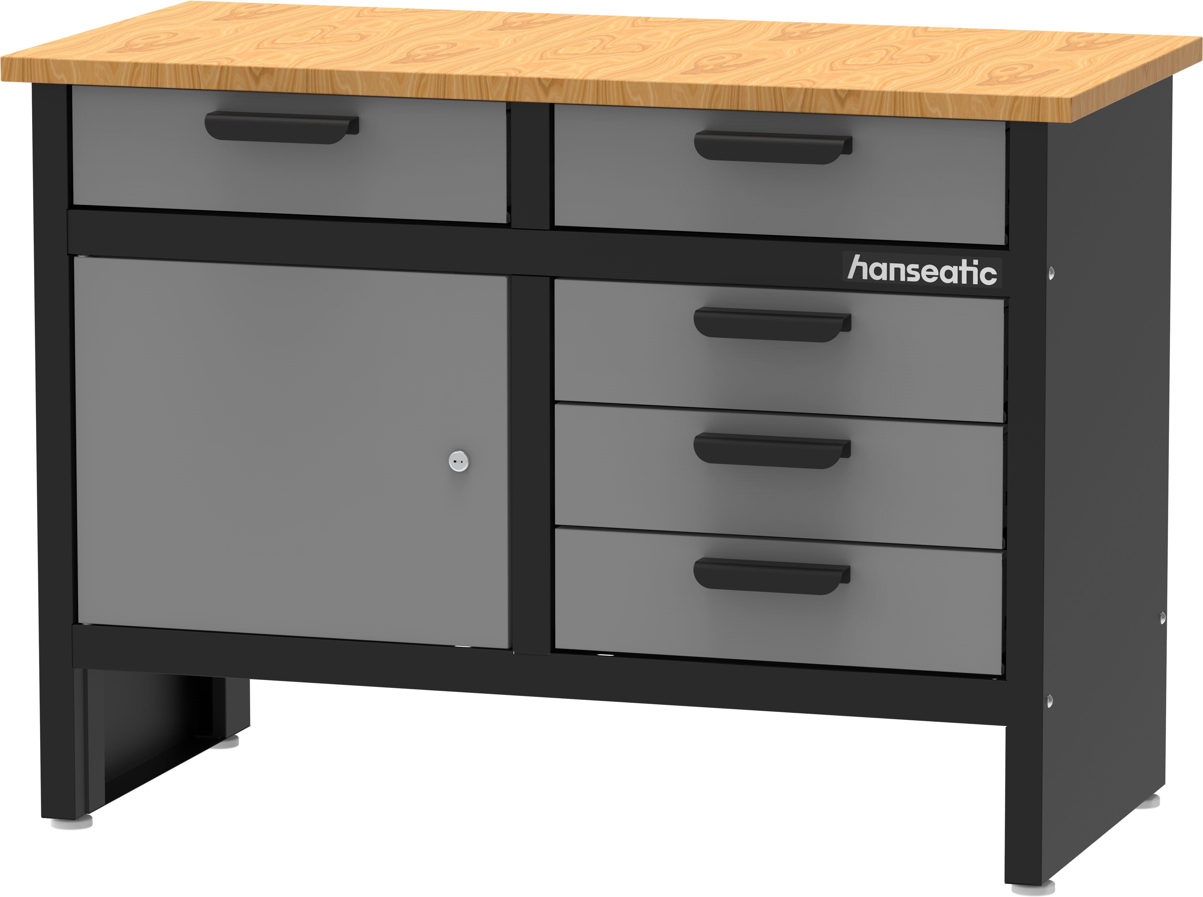 Hanseatic Werkbank München, (1-tlg), Breite 110 cm, abschließbar, robuste Arbeitsplatte aus Bambus